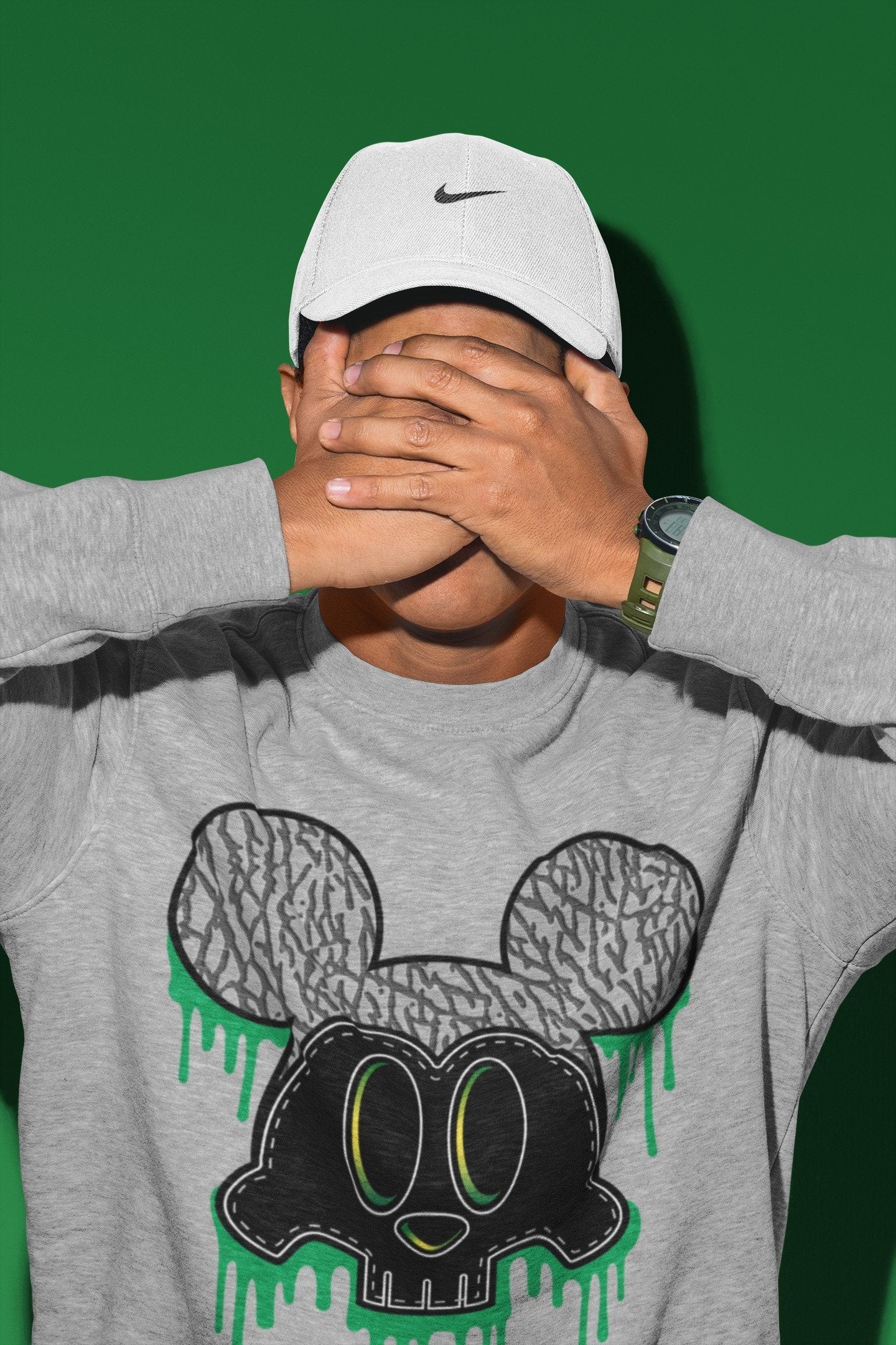 Skull Mouse Unisex Tops - Air Jordan 3 Pine Green