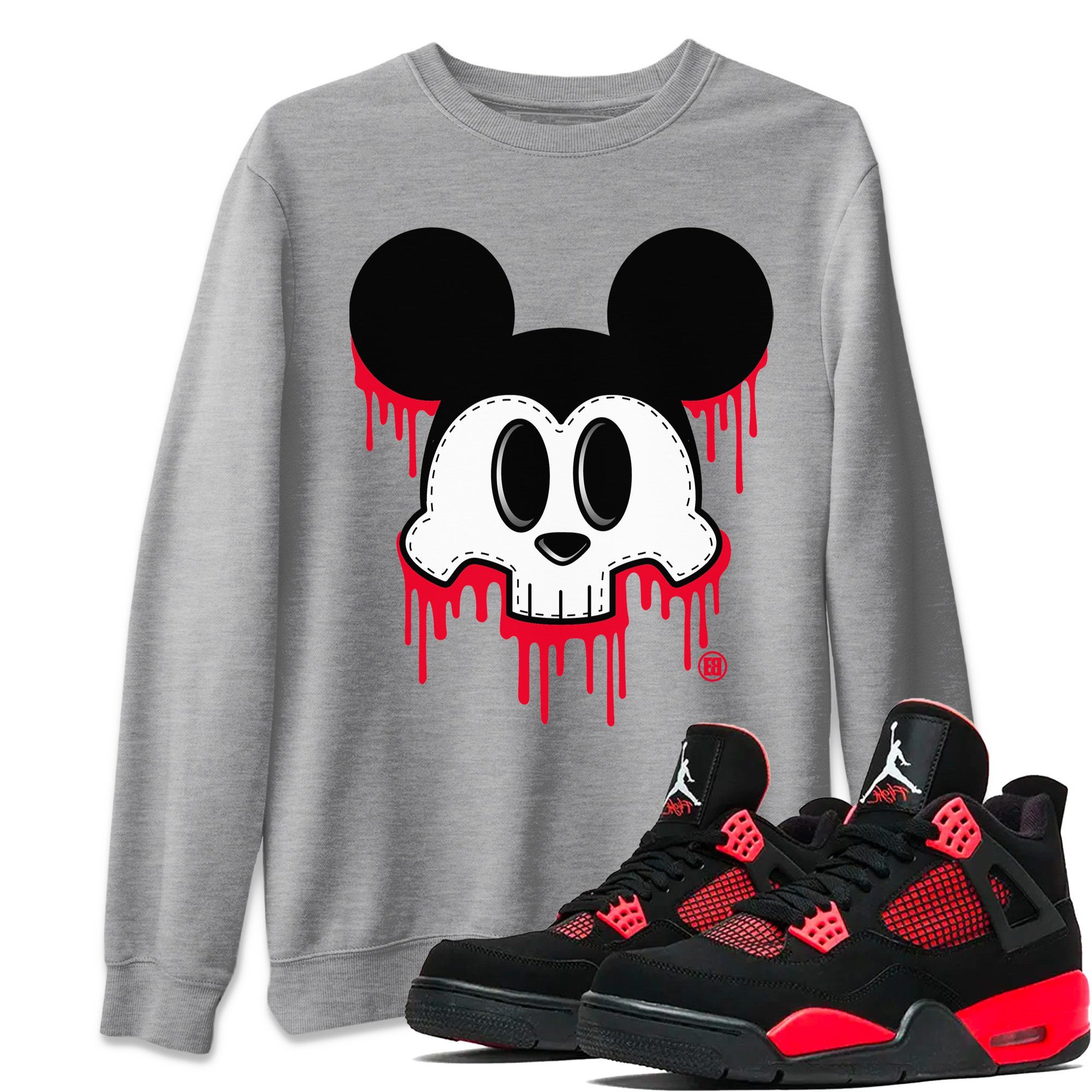 Skull Mouse Unisex Tops - Air Jordan 4 Red Thunder