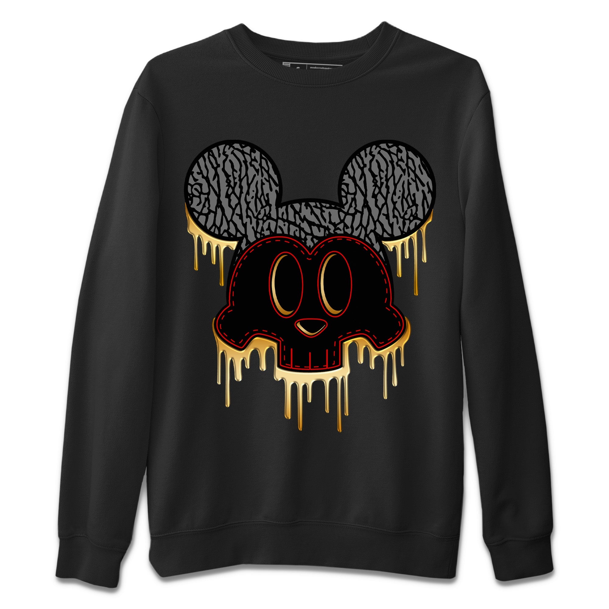 Skull Mouse Unisex Tops - Air Jordan 3 Black Gold