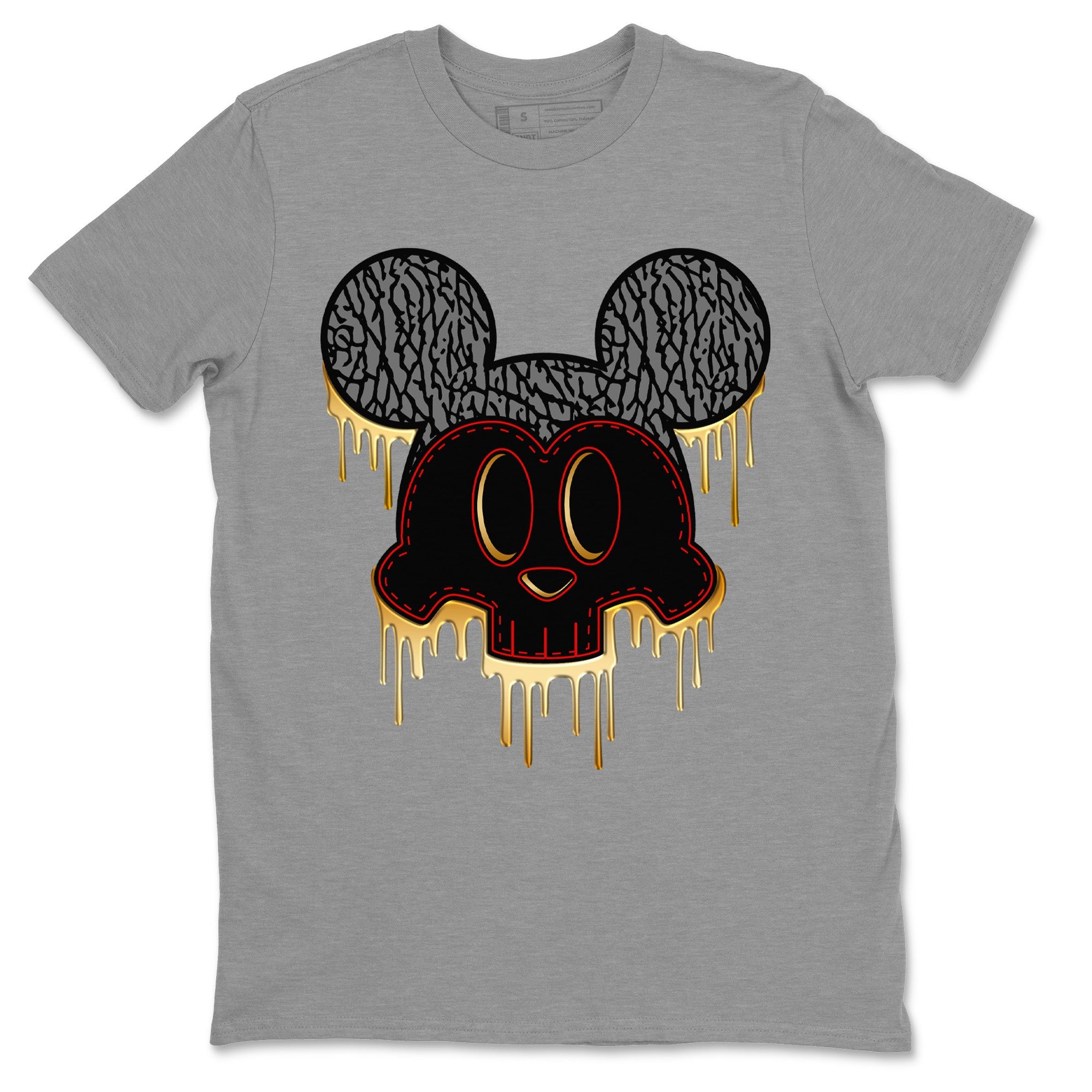 Skull Mouse Unisex Tops - Air Jordan 3 Black Gold