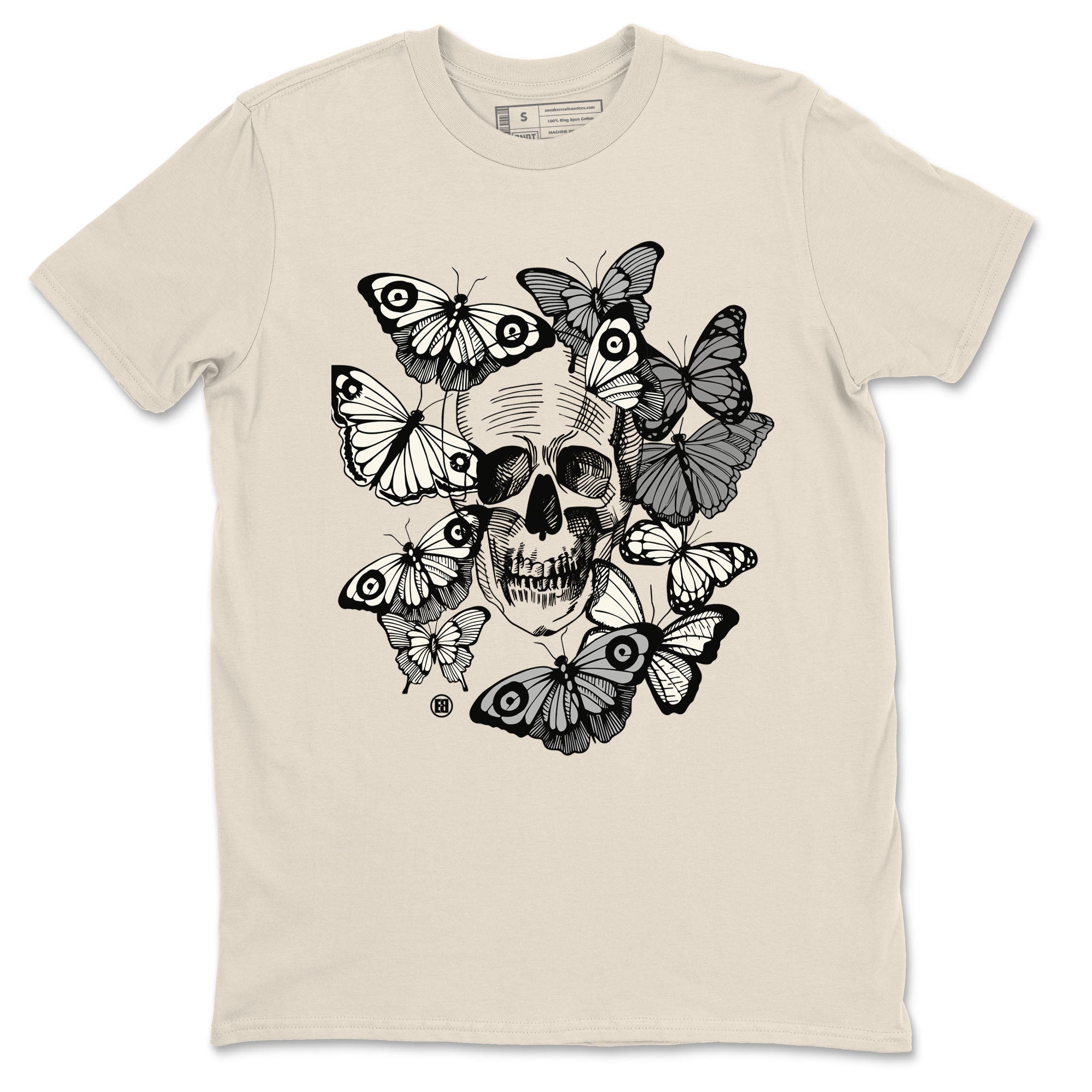 Skull With Butterflies snkmatch Tees - Air Jordan 3 Ivory