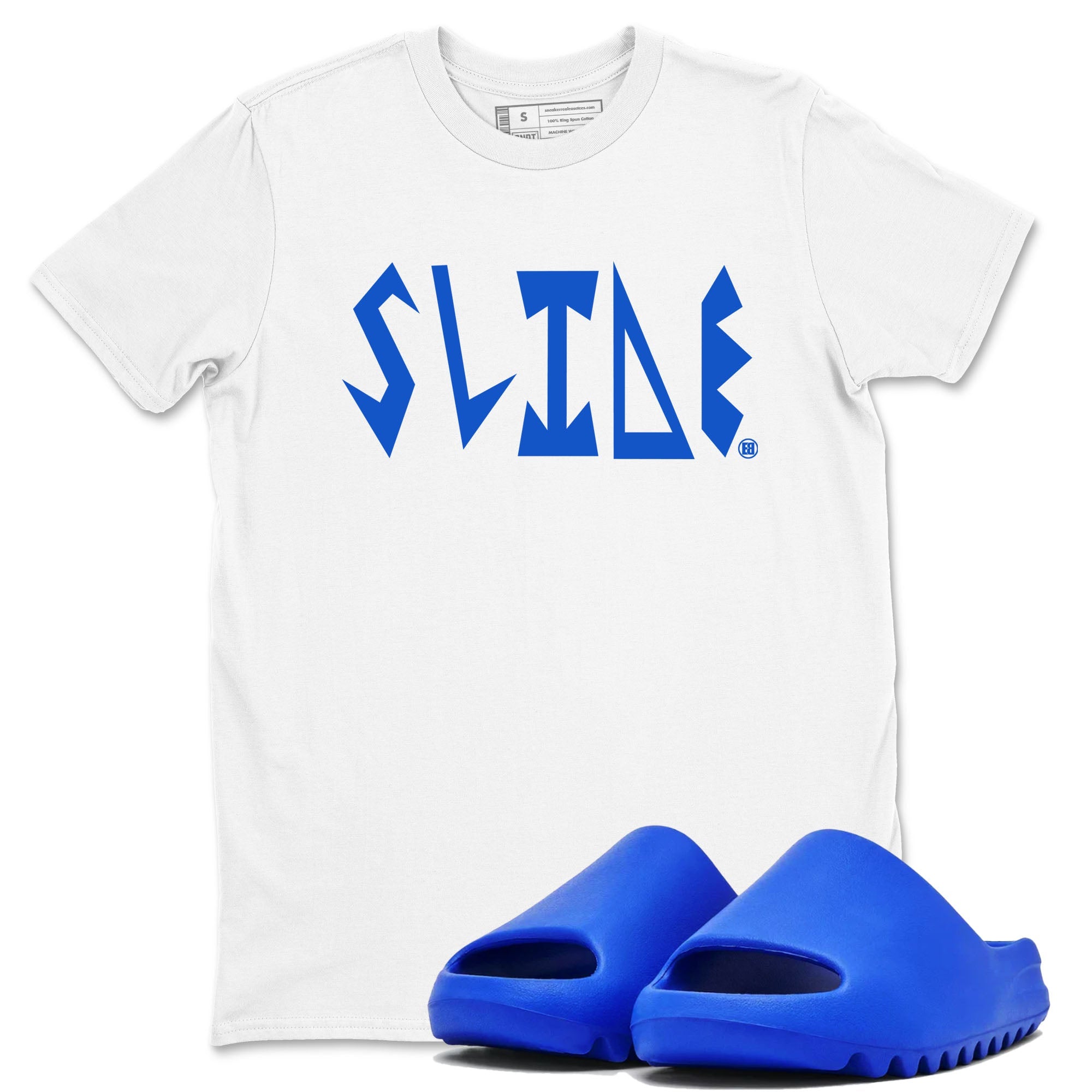 Slide Letters snkmatch Tees - Yeezy Slide Azure