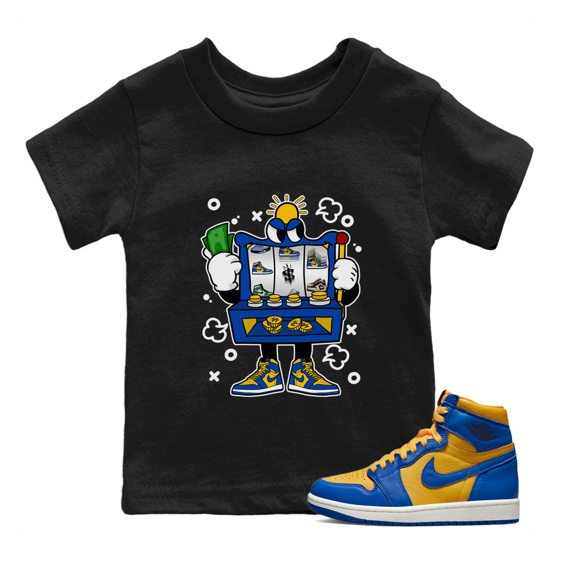 Slot Machine Kids Tops - Air Jordan 1 Game Royal Varsity Maize