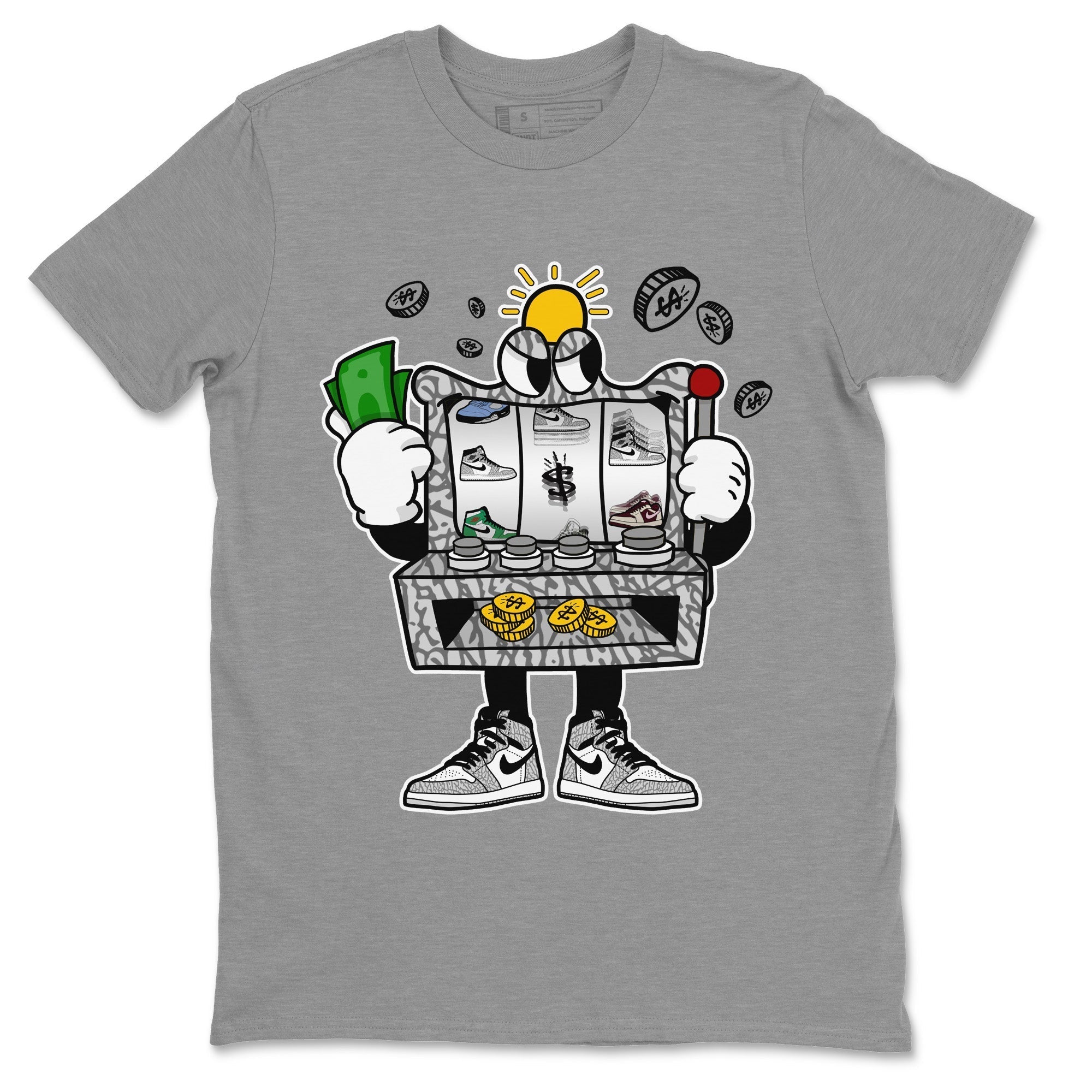 Slot Machine Unisex Tops - Air Jordan 1 White Cement