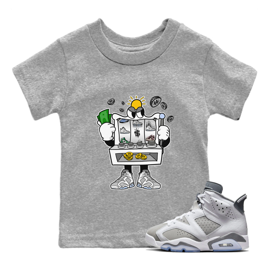 Slot Machine Kids Tops - Air Jordan 6 Cool Grey