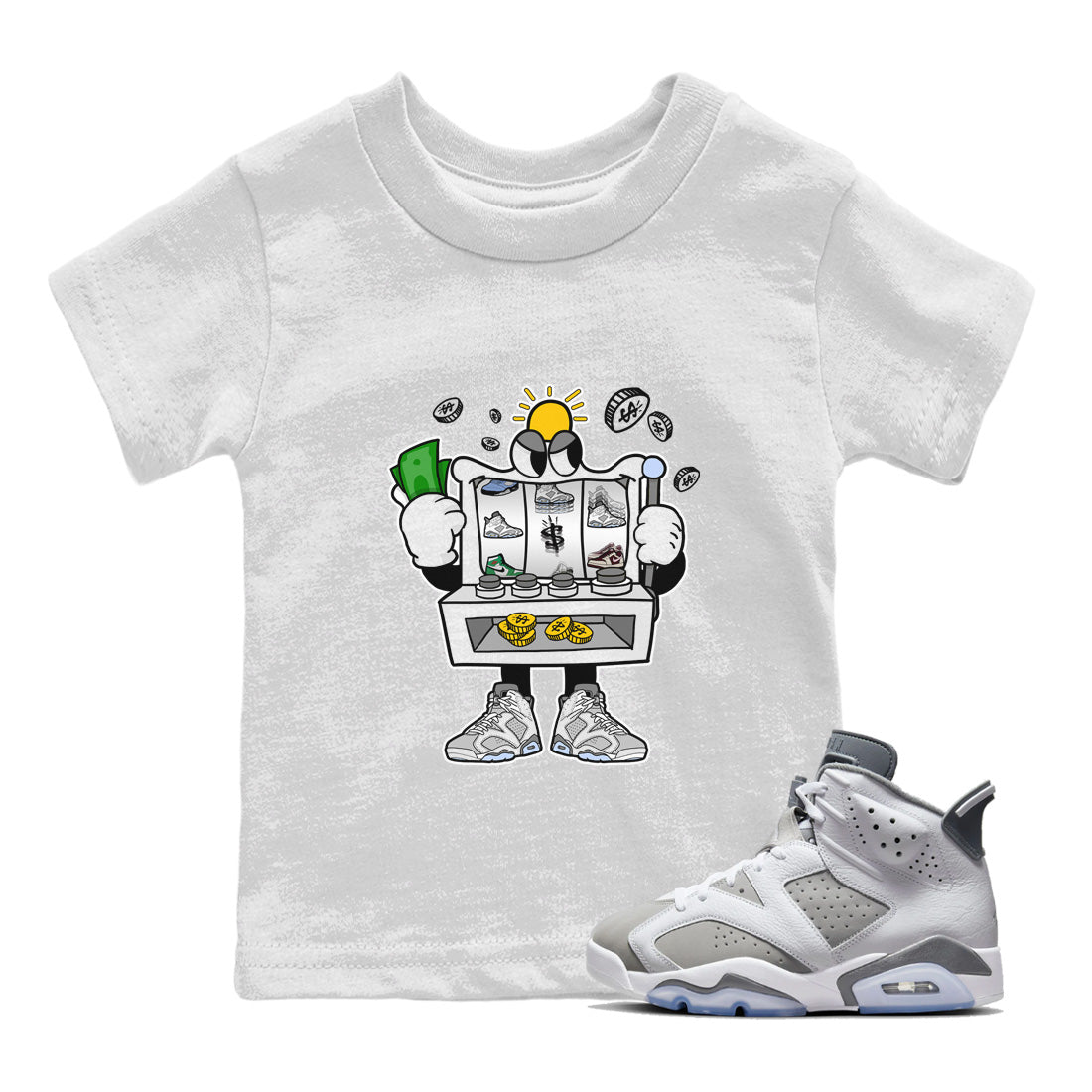 Slot Machine Kids Tops - Air Jordan 6 Cool Grey