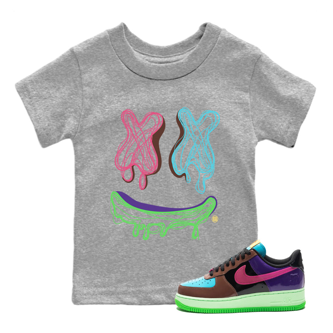 Smile Doodle snkmatch Tees Kids - Air Force 1 Undefeated Fauna Brown