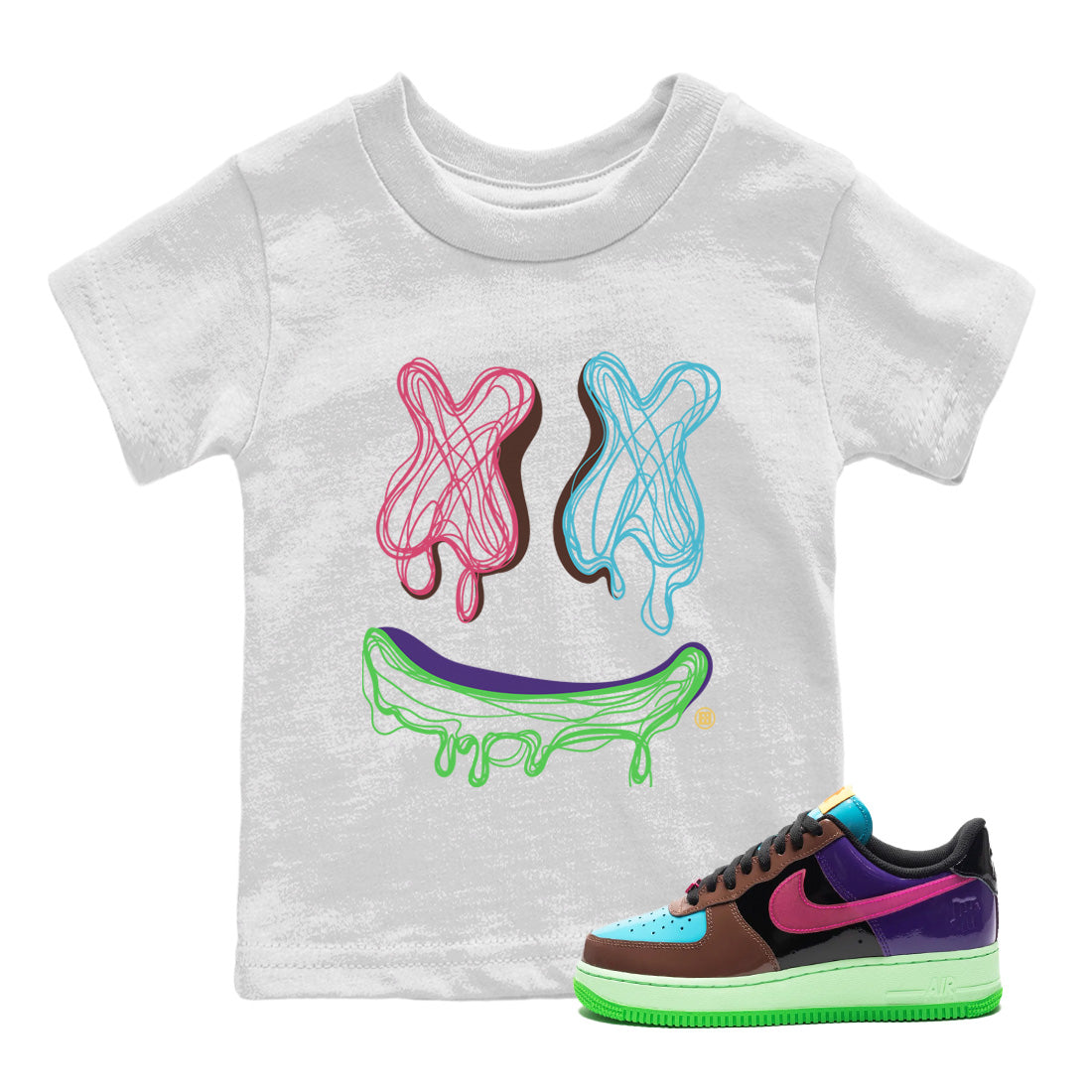 Smile Doodle snkmatch Tees Kids - Air Force 1 Undefeated Fauna Brown