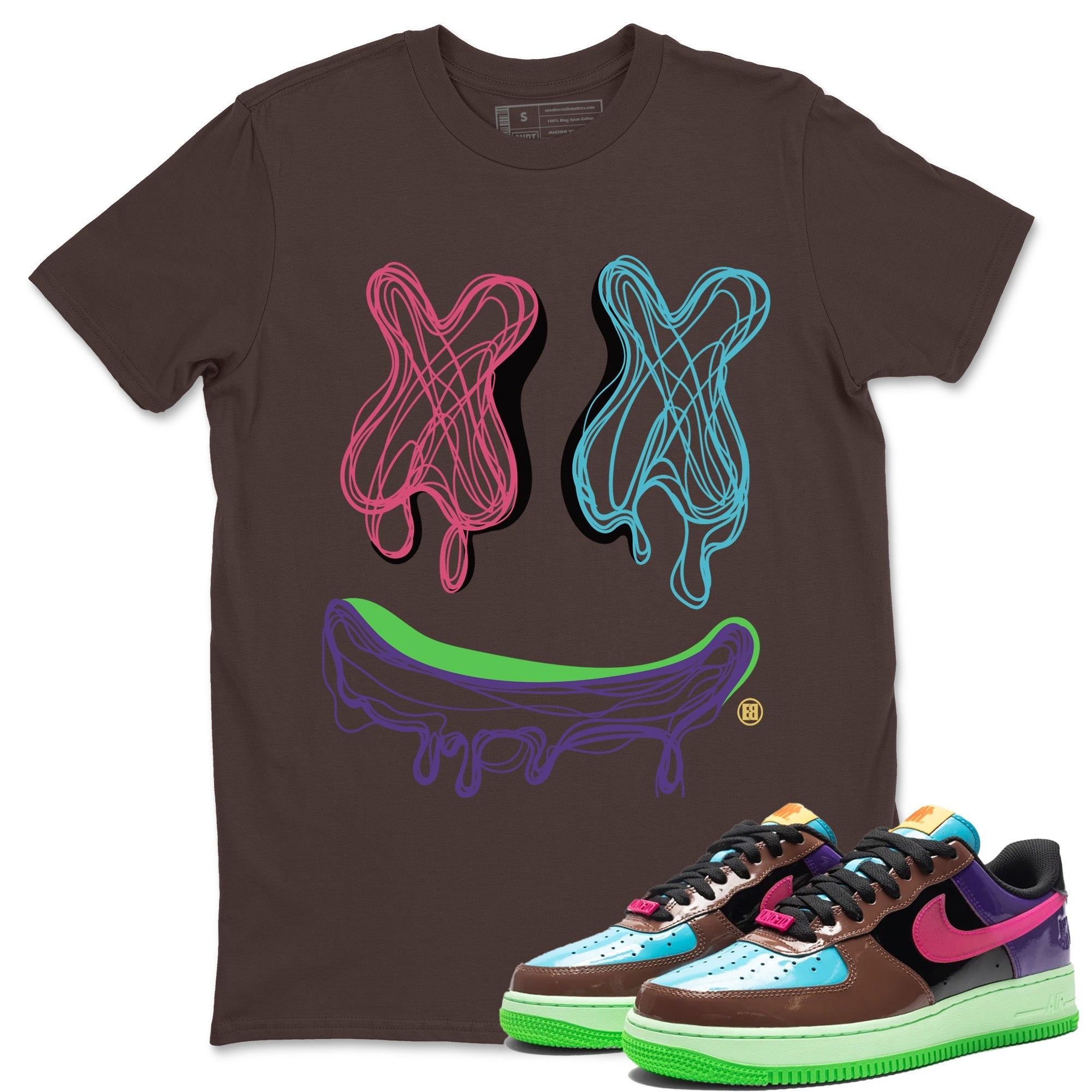 Smile Doodle snkmatch Tees - Air Force 1 Undefeated Fauna Brown