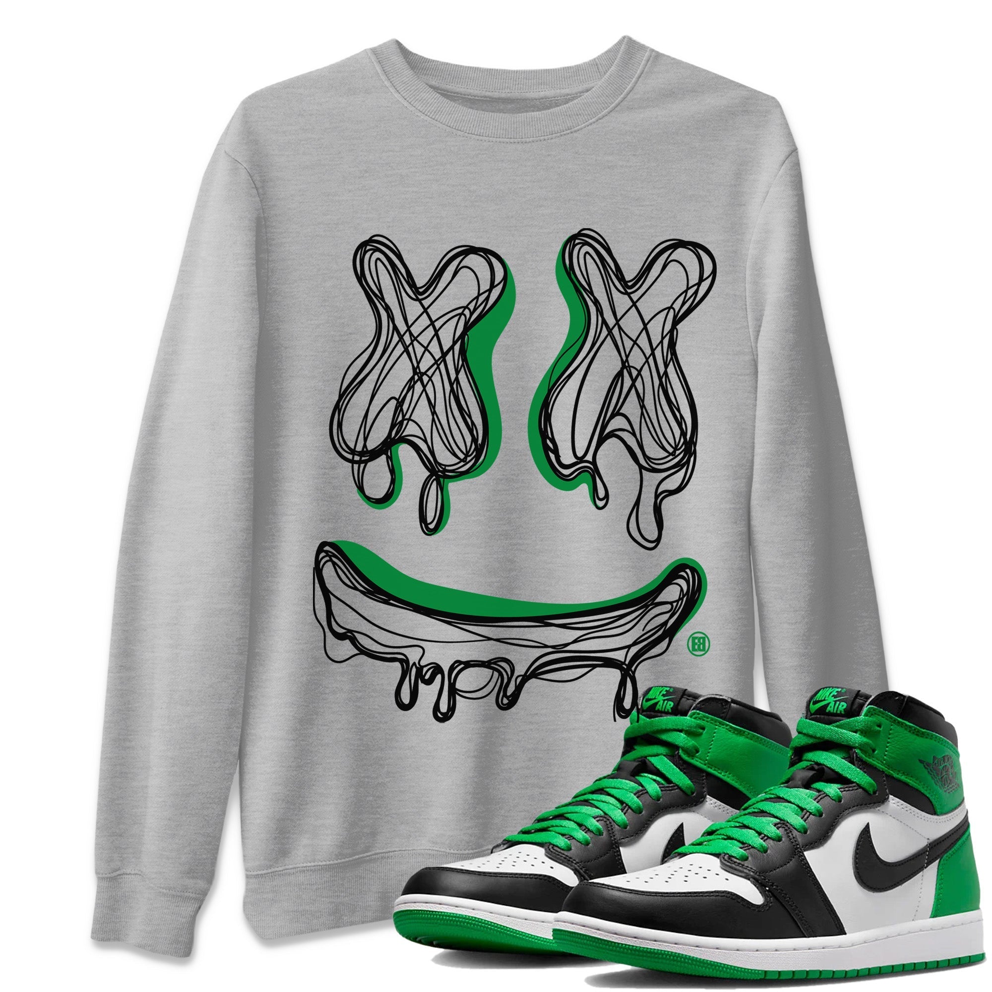 Smile Doodle snkmatch Tees - Air Jordan 1 Celtics