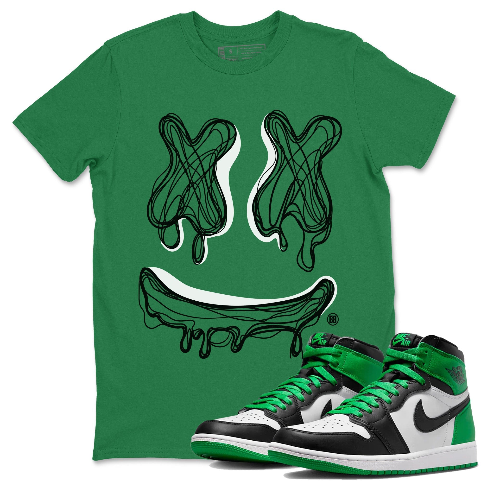 Smile Doodle snkmatch Tees - Air Jordan 1 Celtics