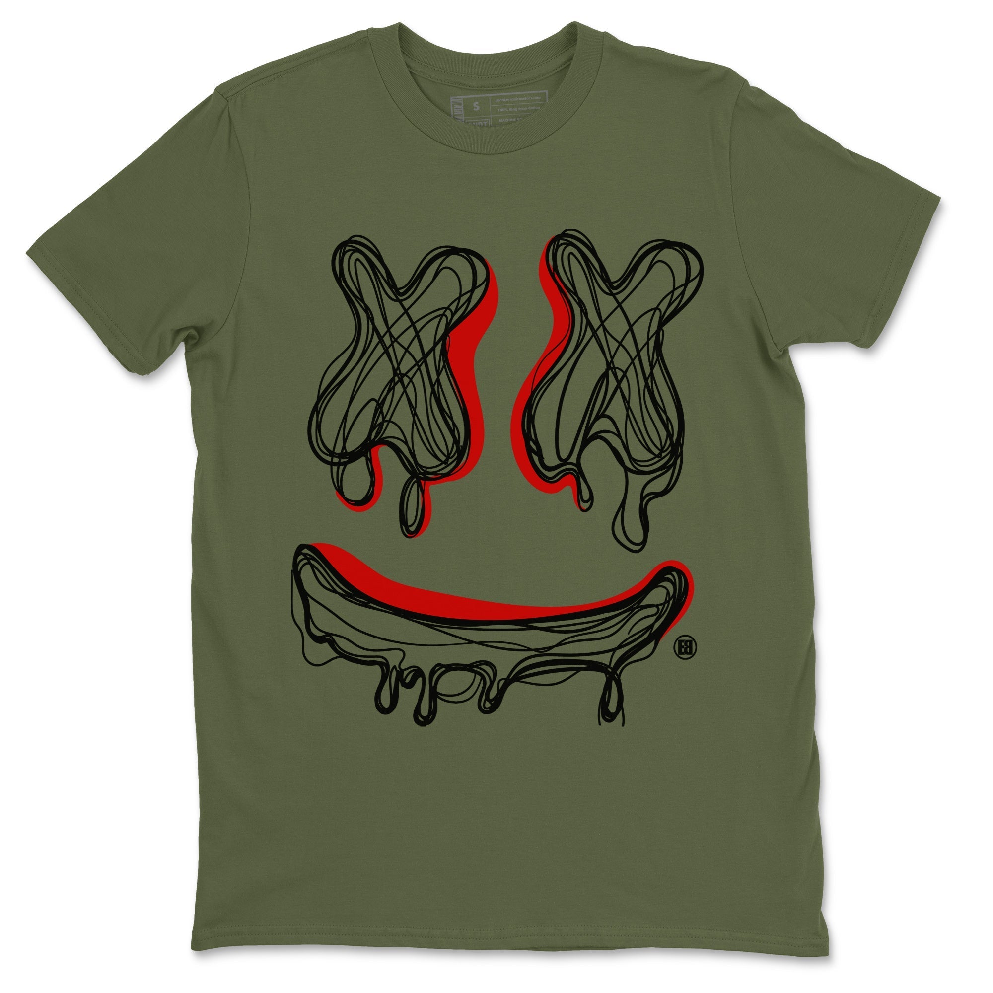 Smile Doodle snkmatch Tees - Air Jordan 1 Travis Scott Olive