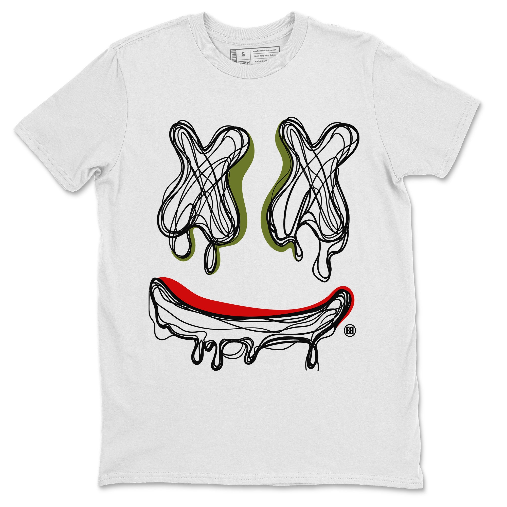 Smile Doodle snkmatch Tees - Air Jordan 1 Travis Scott Olive