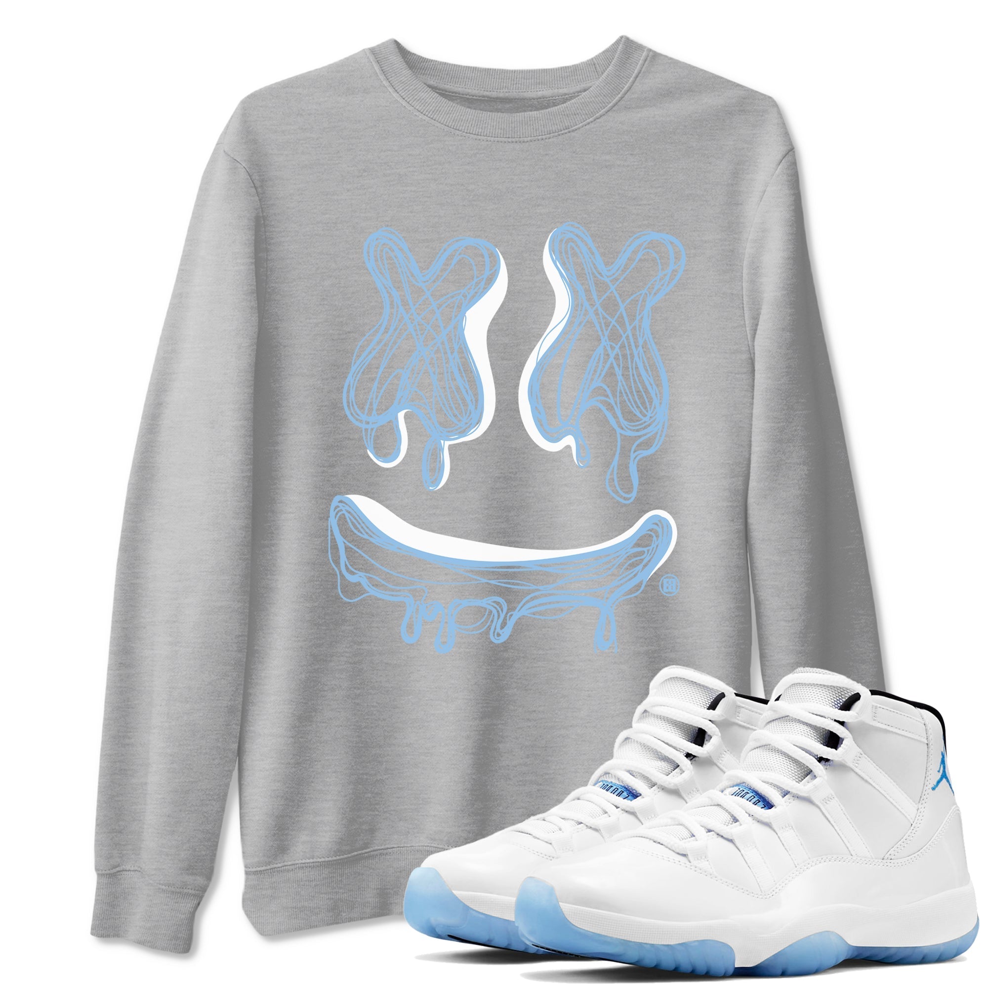 Smile Doodle snkmatch Tees - Air Jordan 11 Retro Legend Blue
