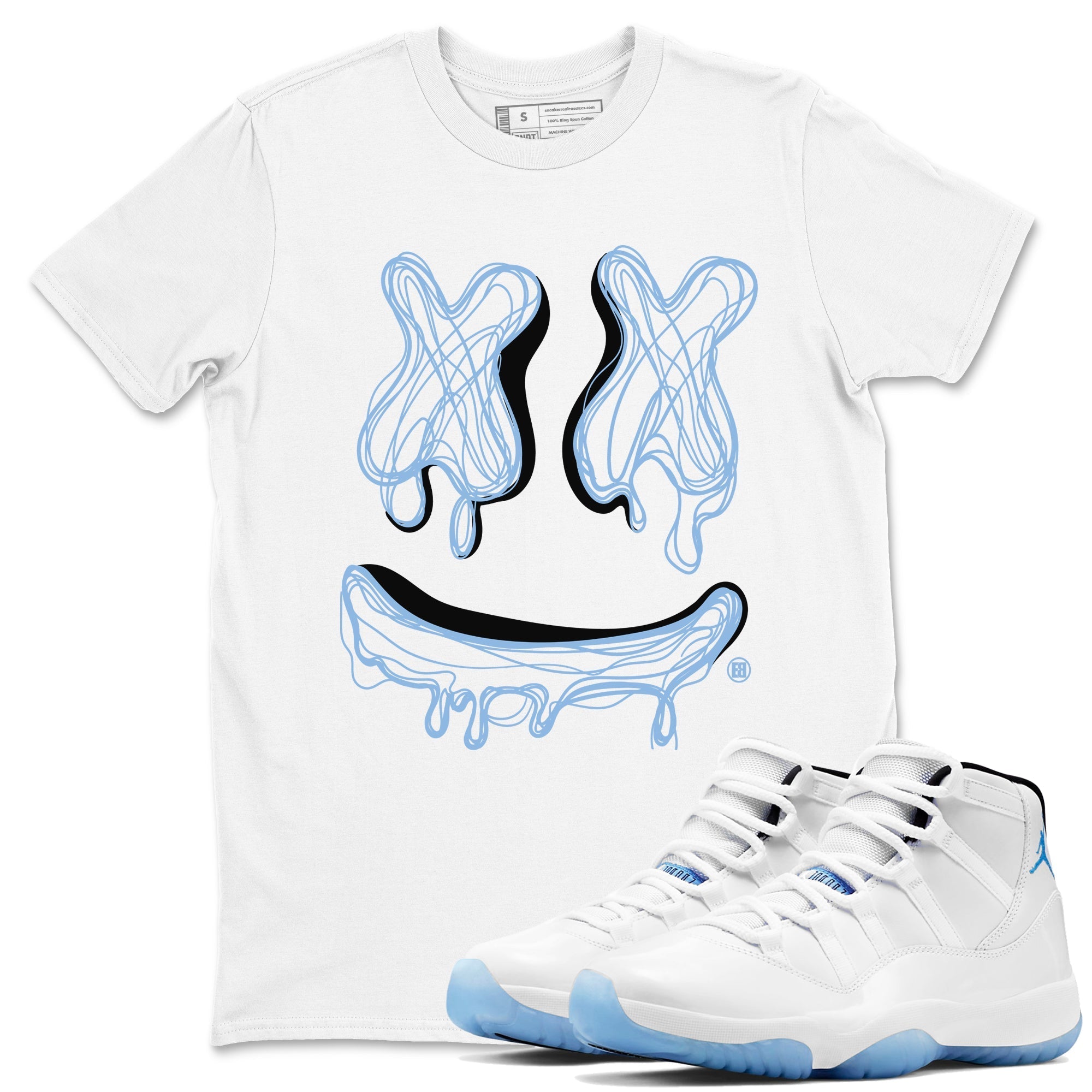 Smile Doodle snkmatch Tees - Air Jordan 11 Retro Legend Blue