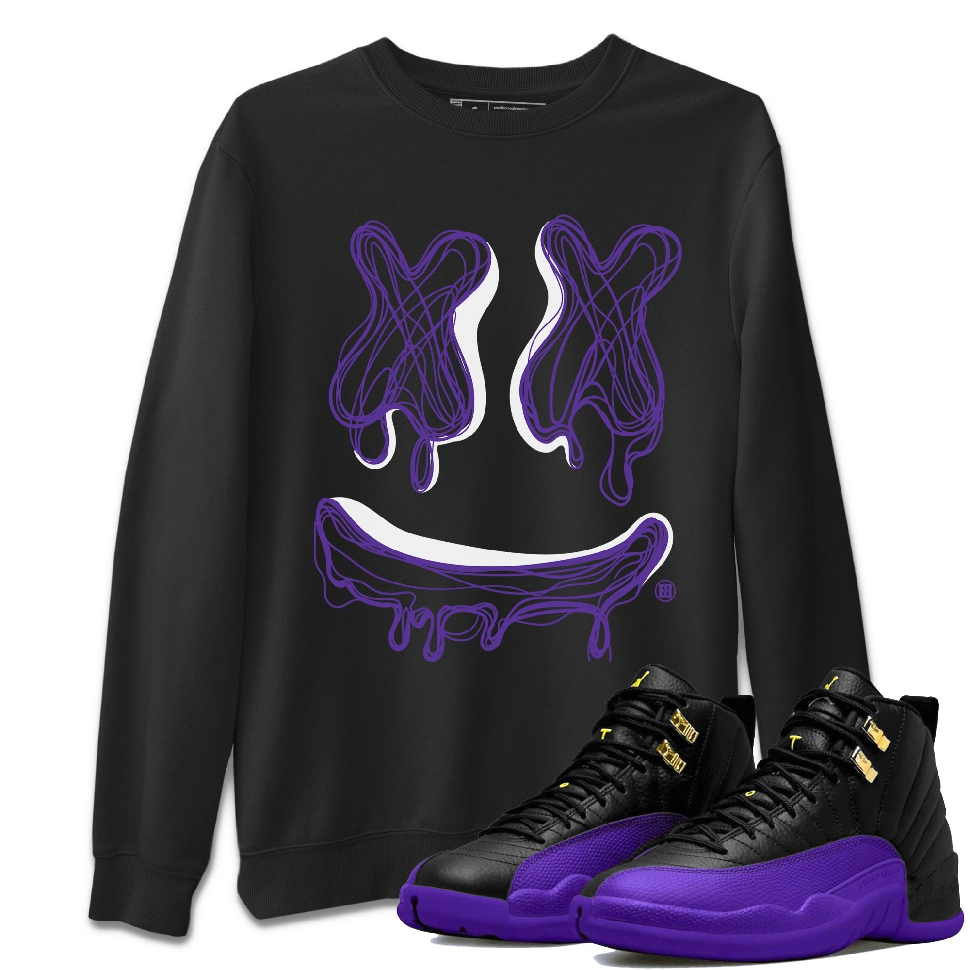 Smile Doodle snkmatch Tees - Air Jordan 12 Field Purple