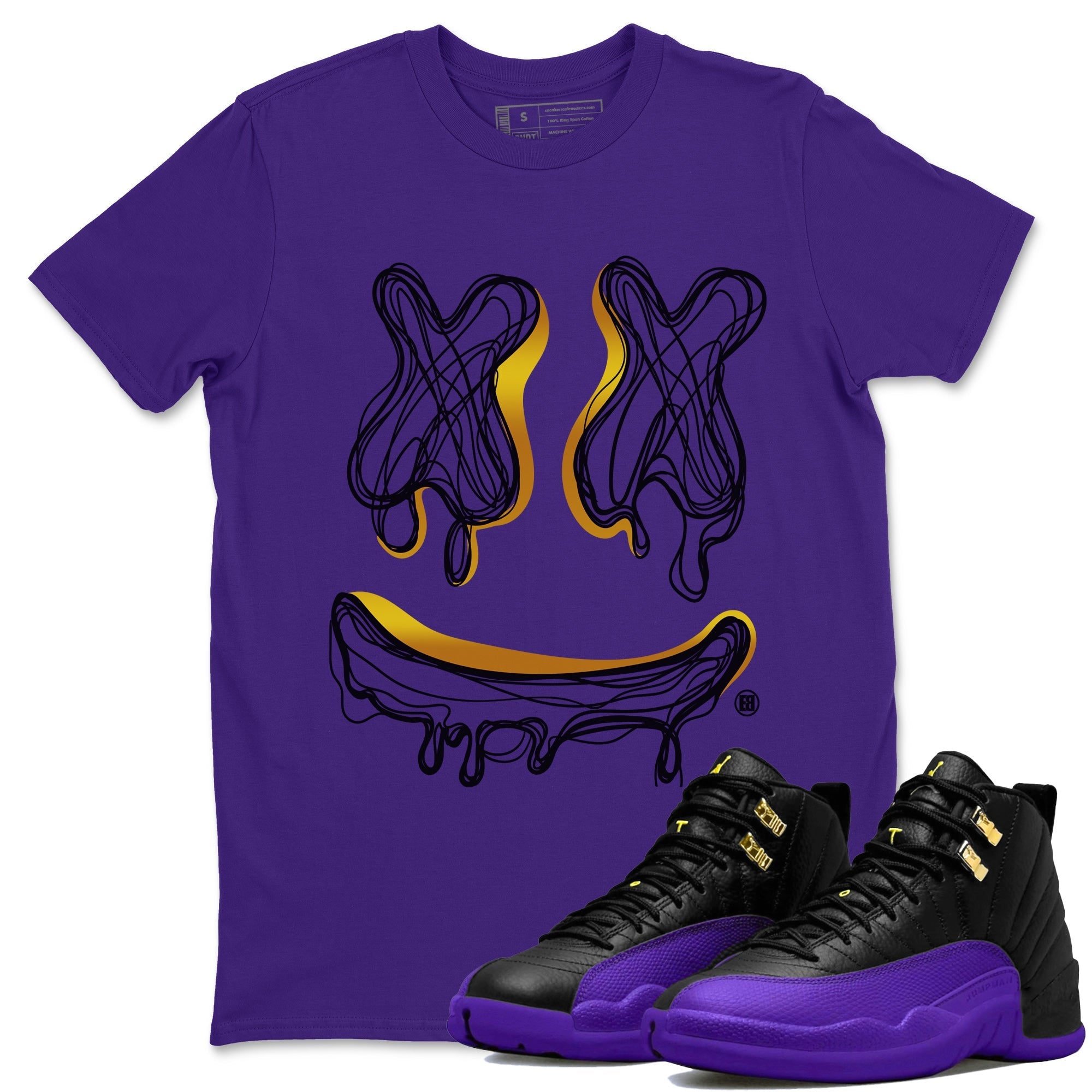 Smile Doodle snkmatch Tees - Air Jordan 12 Field Purple