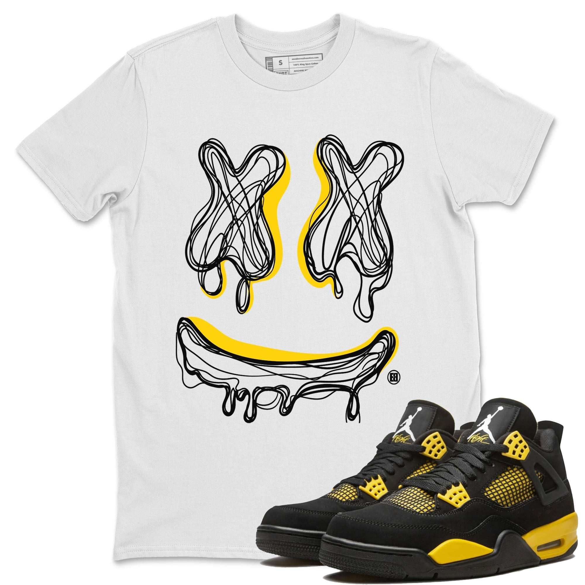Smile Doodle snkmatch Tees - Air Jordan 4 Thunder