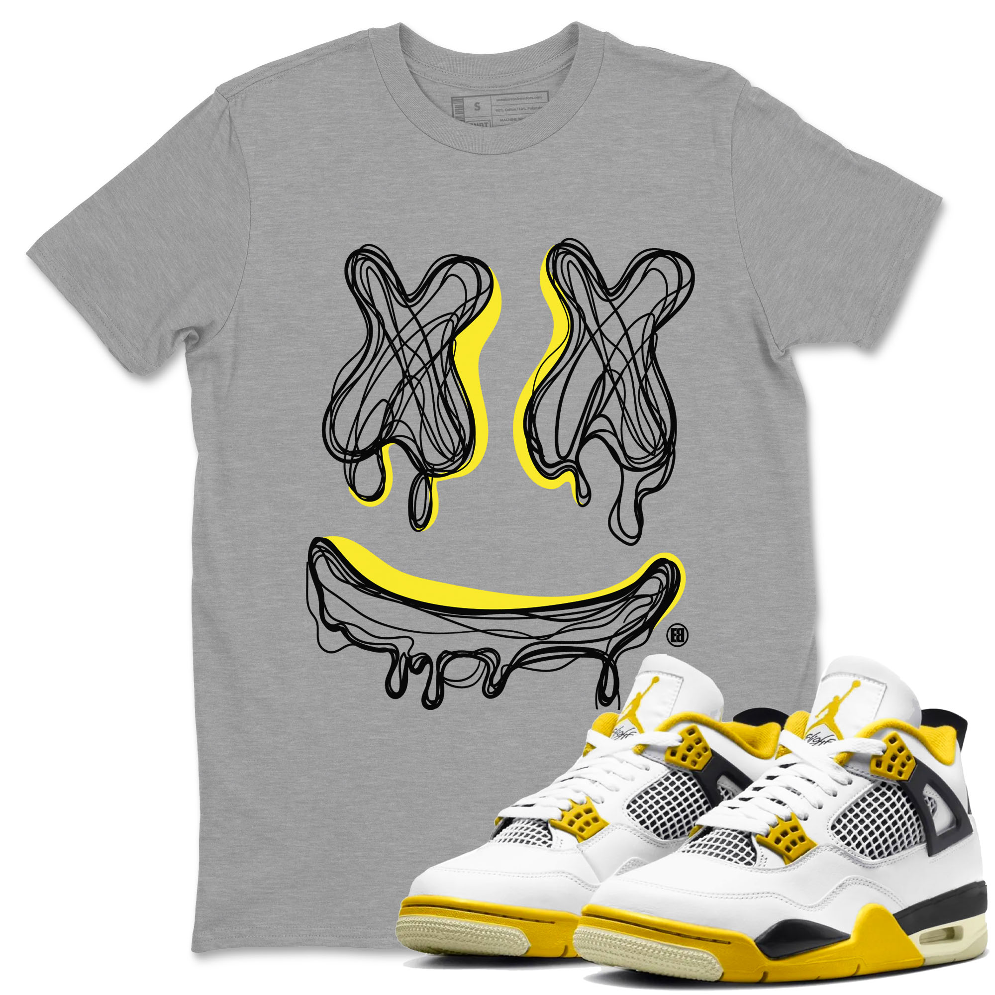 Smile Doodle snkmatch Tees - Air Jordan 4 Vivid Sulfur