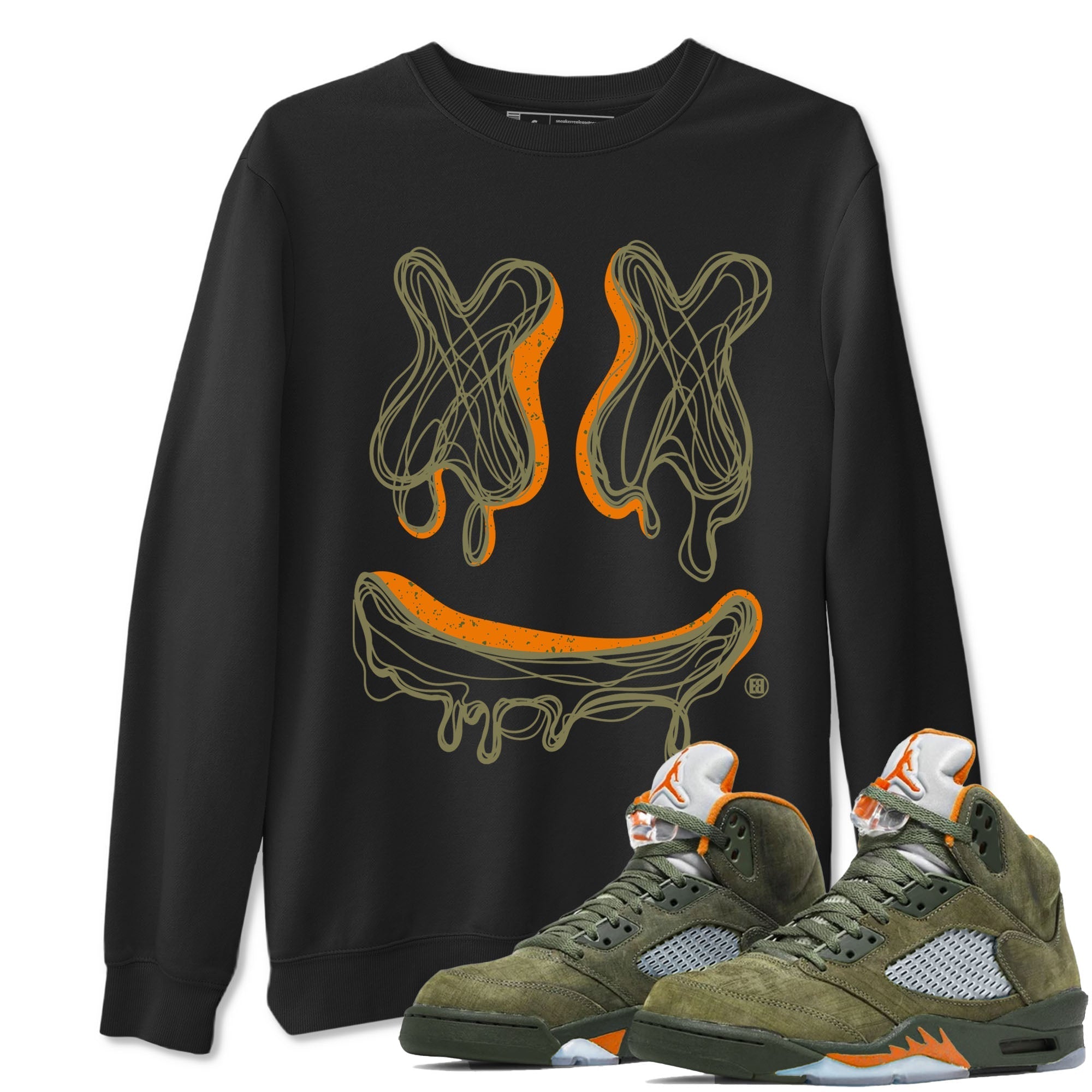 Smile Doodle snkmatch Tees - Air Jordan 5 Olive