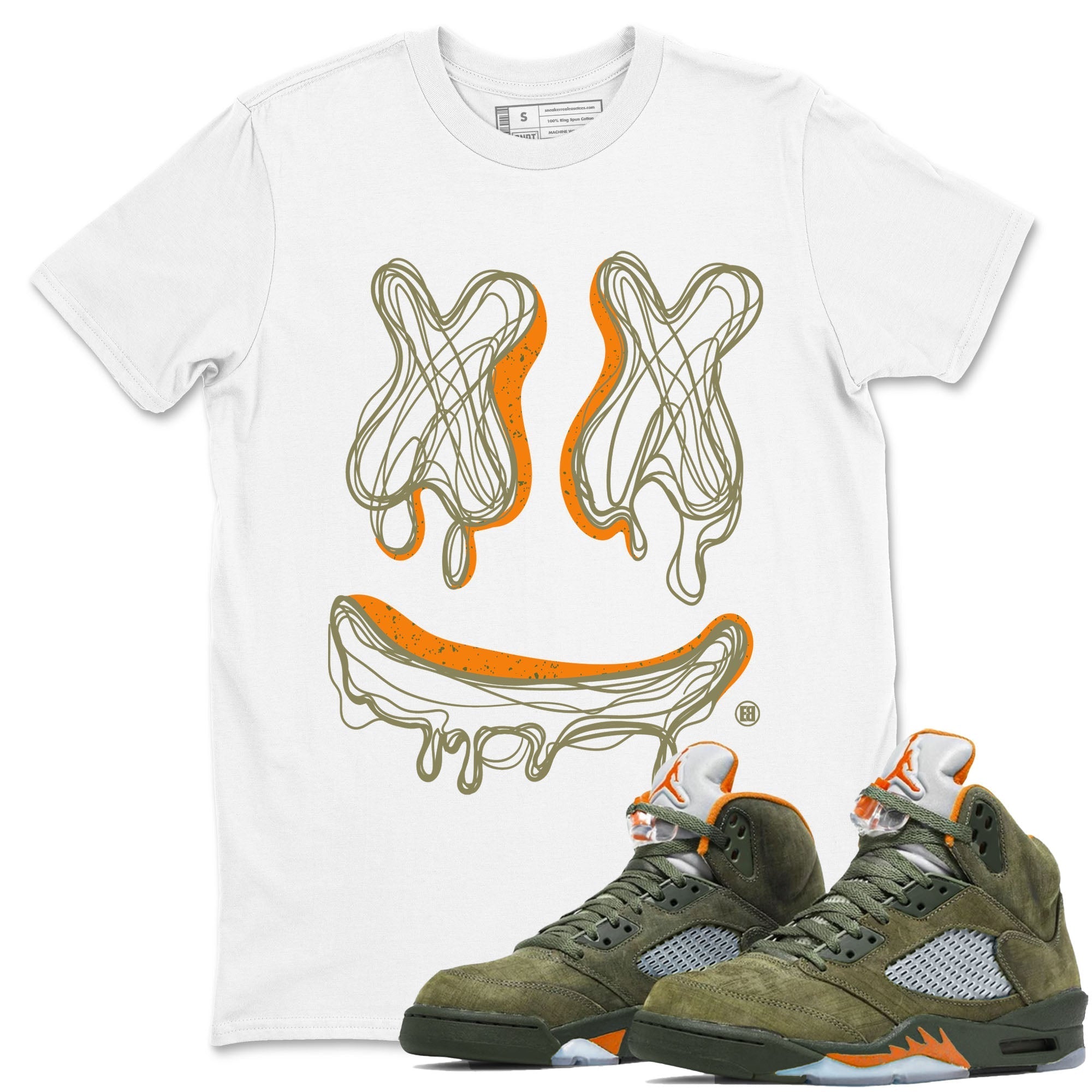 Smile Doodle snkmatch Tees - Air Jordan 5 Olive