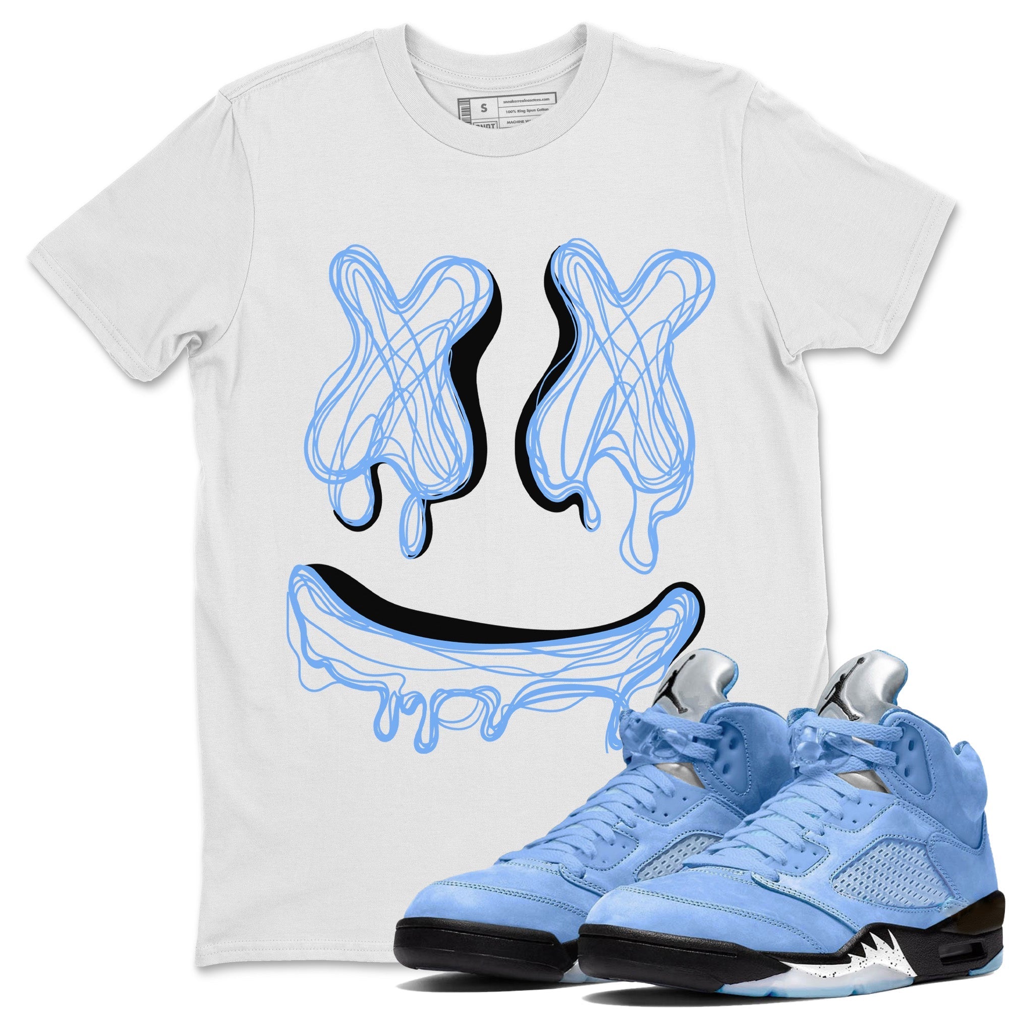 Smile Doodle snkmatch Tees - Air Jordan 5 UNC