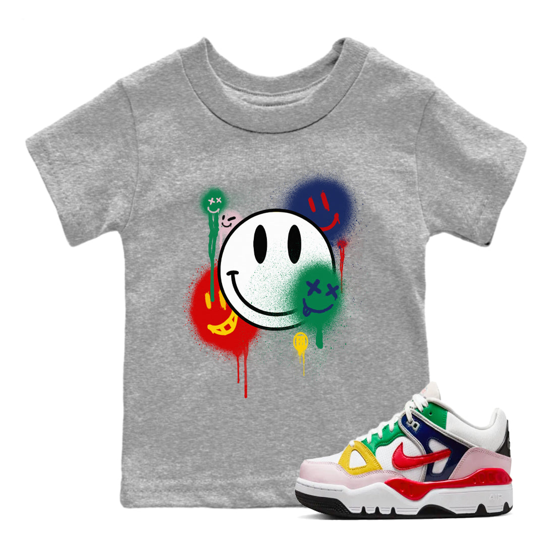 Smile Painting snkmatch Tees Kids - Air Force 3 Blue Void and Tour Yellow