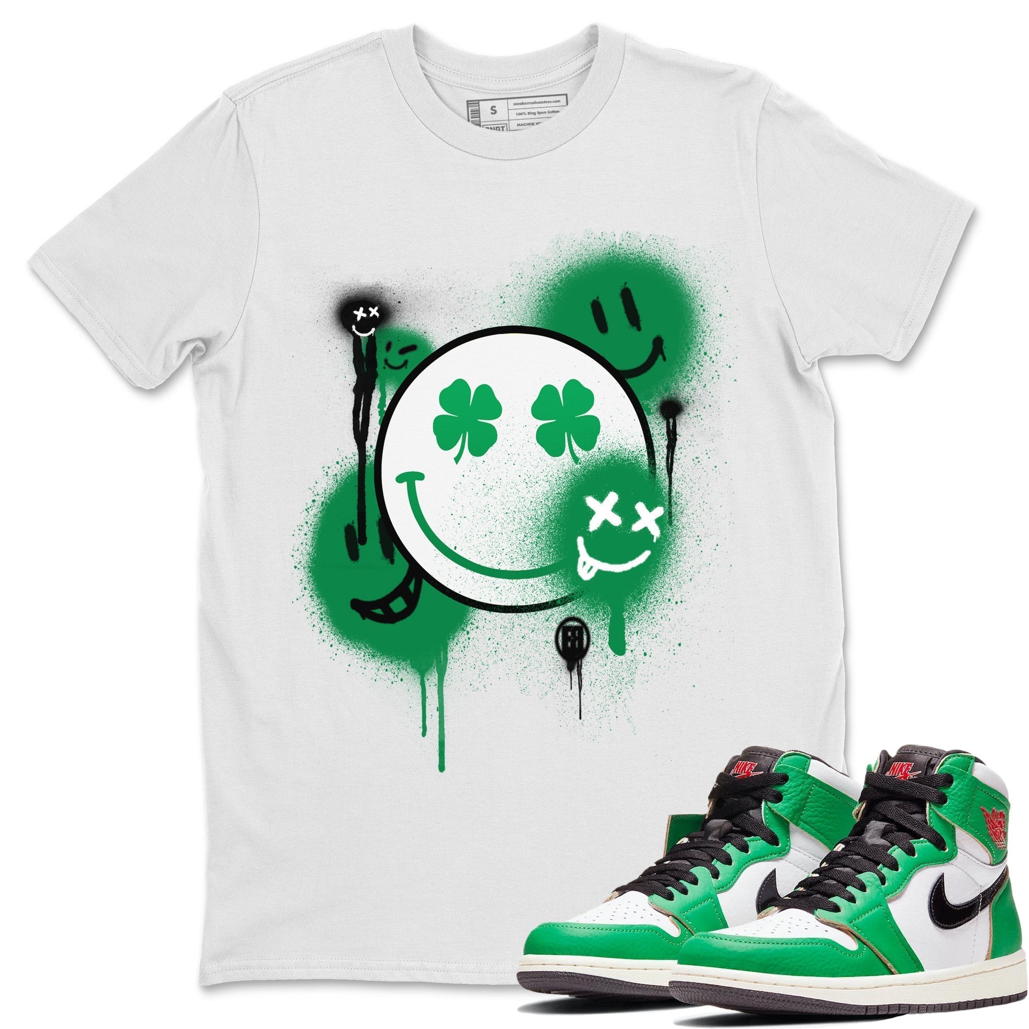 Smile Painting Unisex Tops - Air Jordan 1 Lucky Green