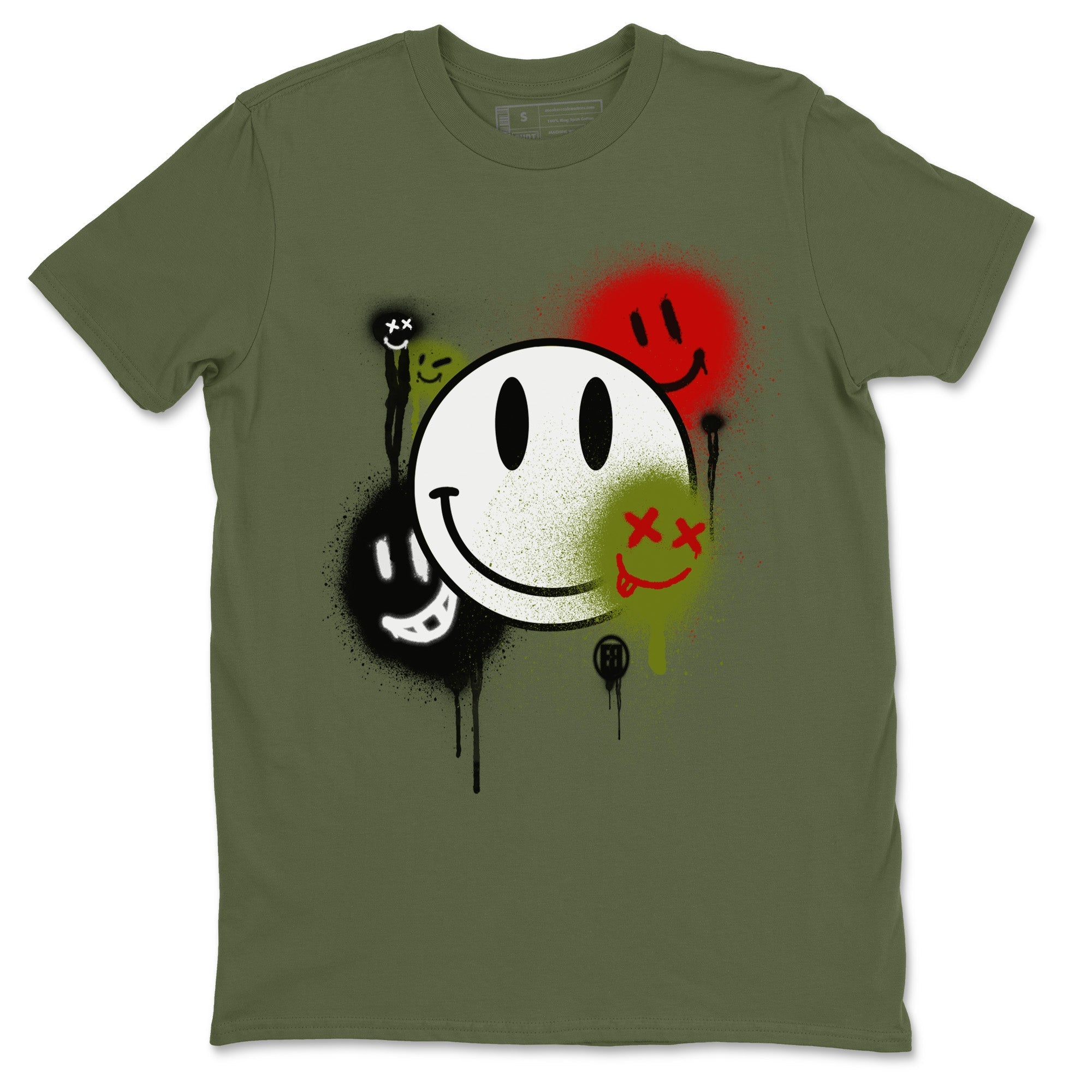 Smile Painting Unisex Tops - Air Jordan 1 Travis Scott Olive