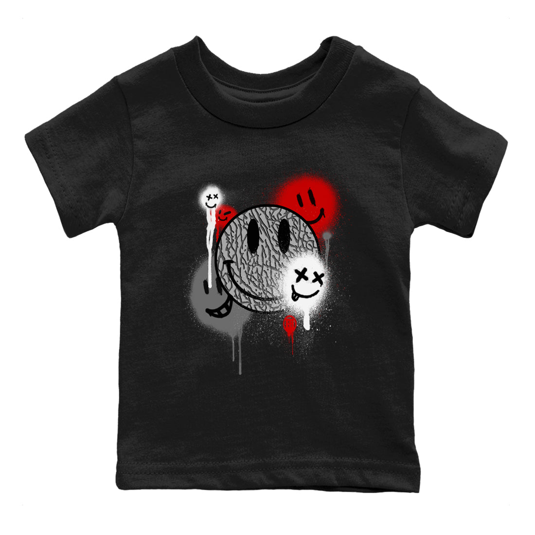 Smile Painting snkmatch Tees Kids - Air Jordan 3 Black Cement