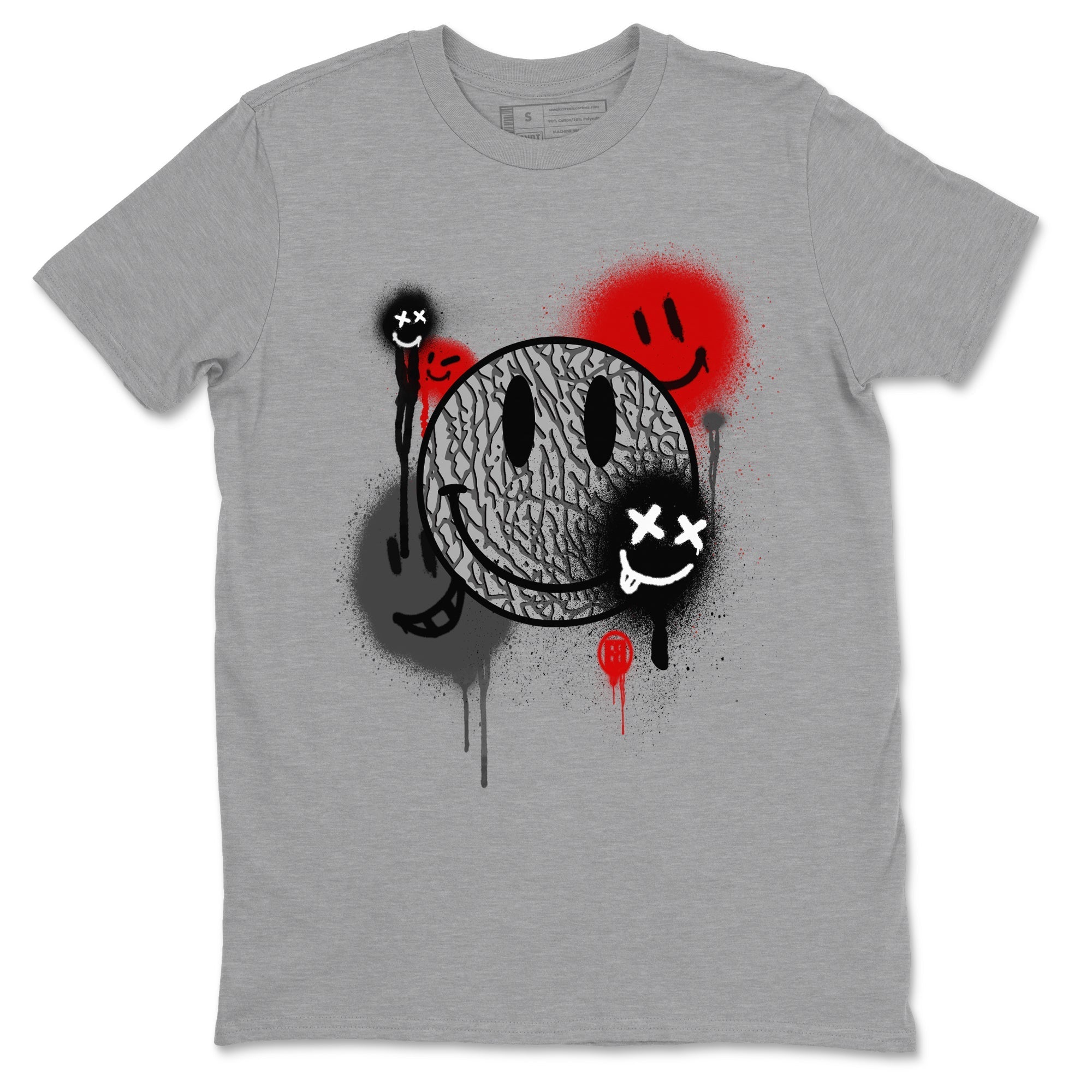 Smile Painting snkmatch Tees - Air Jordan 3 Black Cement