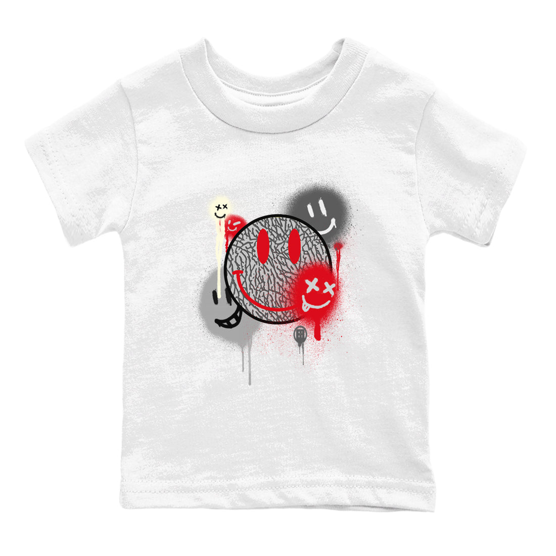 Smile Painting snkmatch Tees Kids - Air Jordan 3 Cement Grey