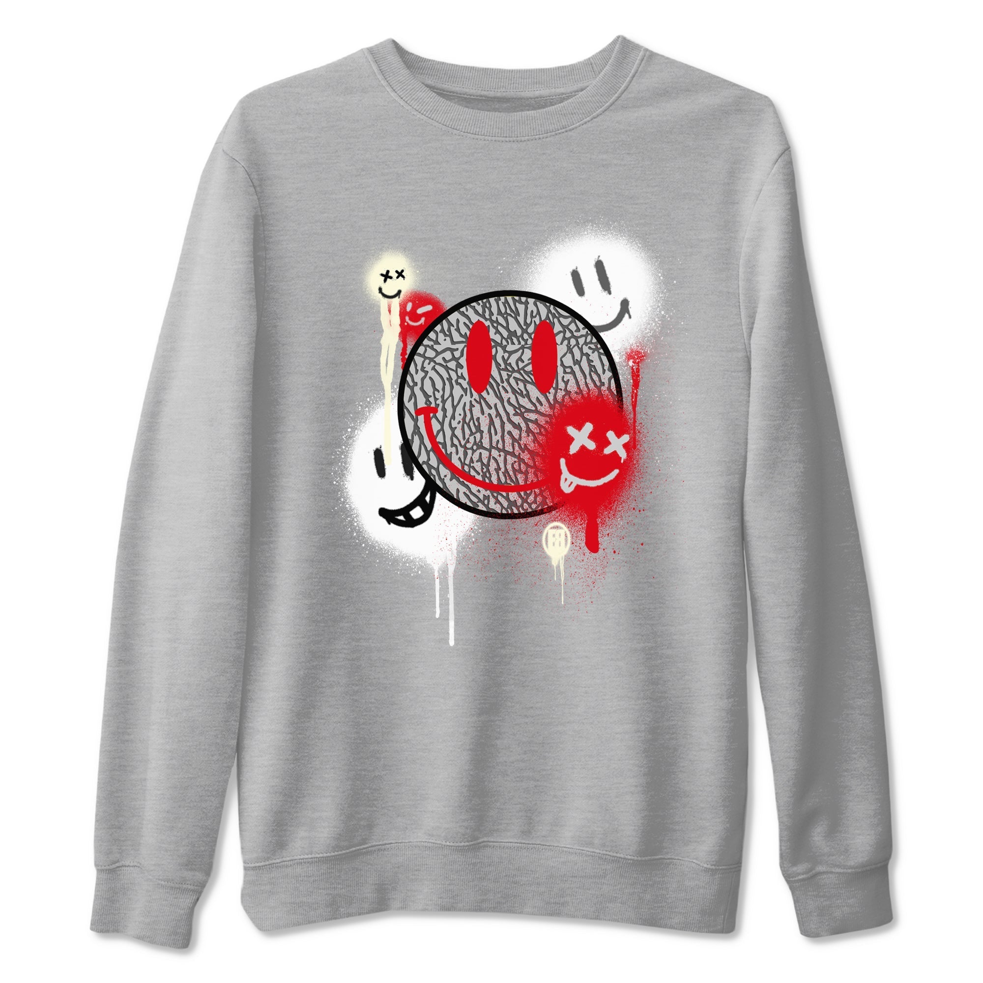 Smile Painting snkmatch Tees - Air Jordan 3 Cement Grey