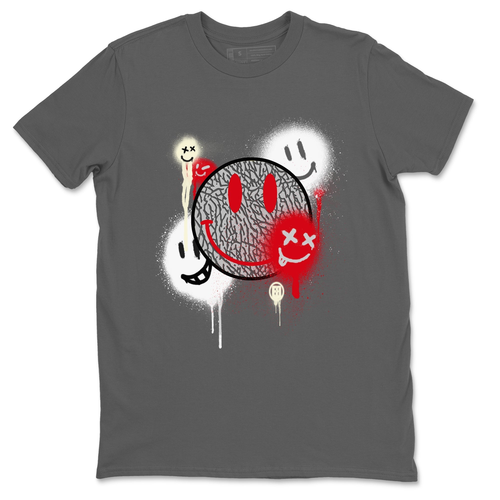 Smile Painting snkmatch Tees - Air Jordan 3 Cement Grey