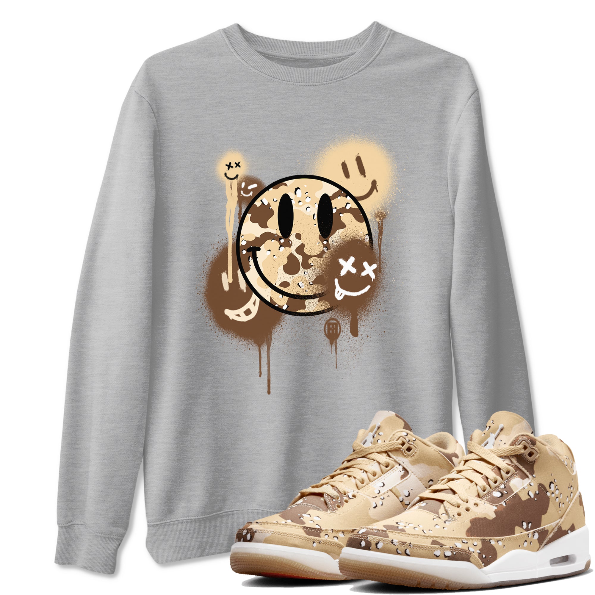 Smile Painting snkmatch Tees - Air Jordan 3 Desert Camo