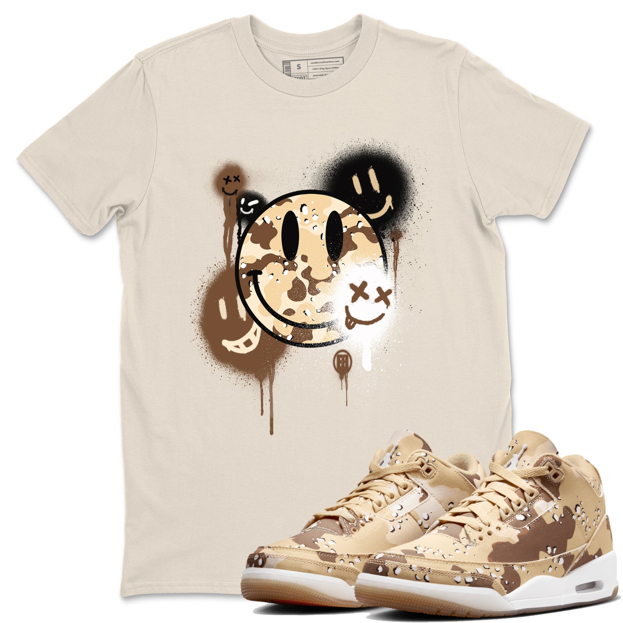 Smile Painting snkmatch Tees - Air Jordan 3 Desert Camo