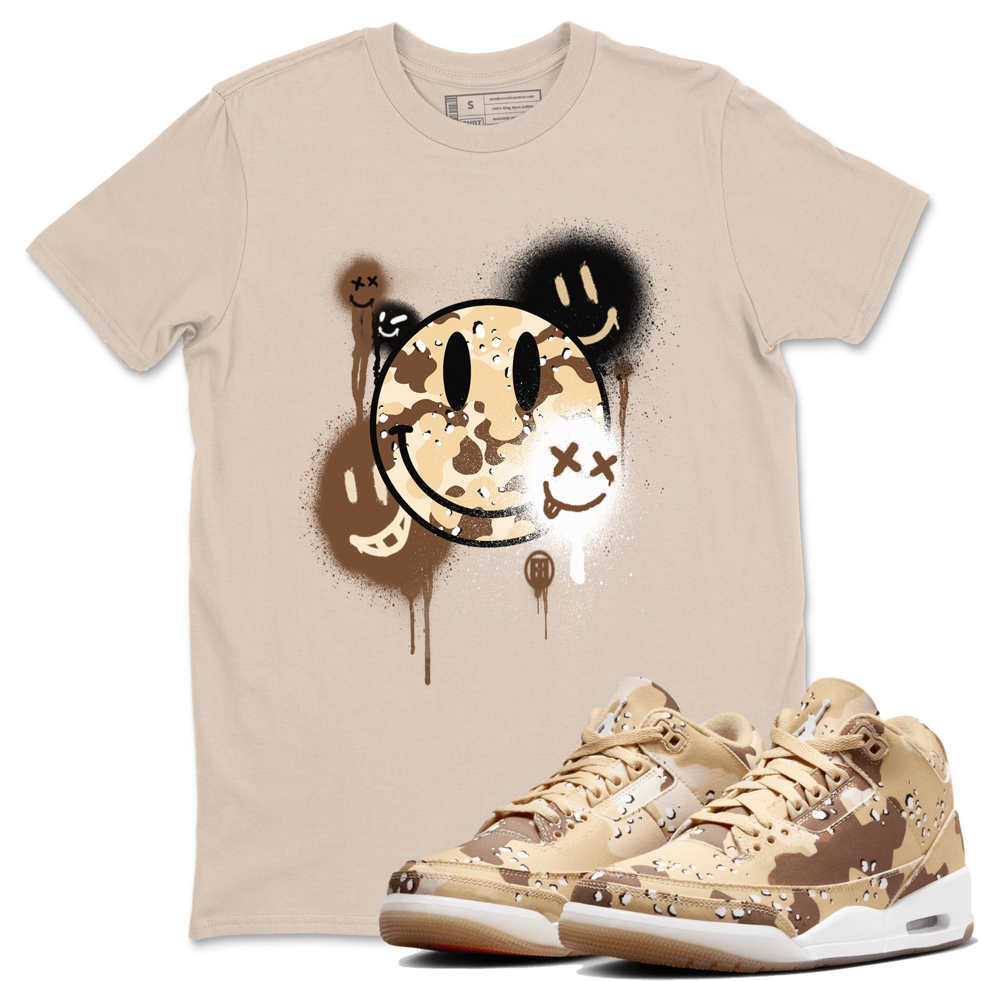 Smile Painting snkmatch Tees - Air Jordan 3 Desert Camo