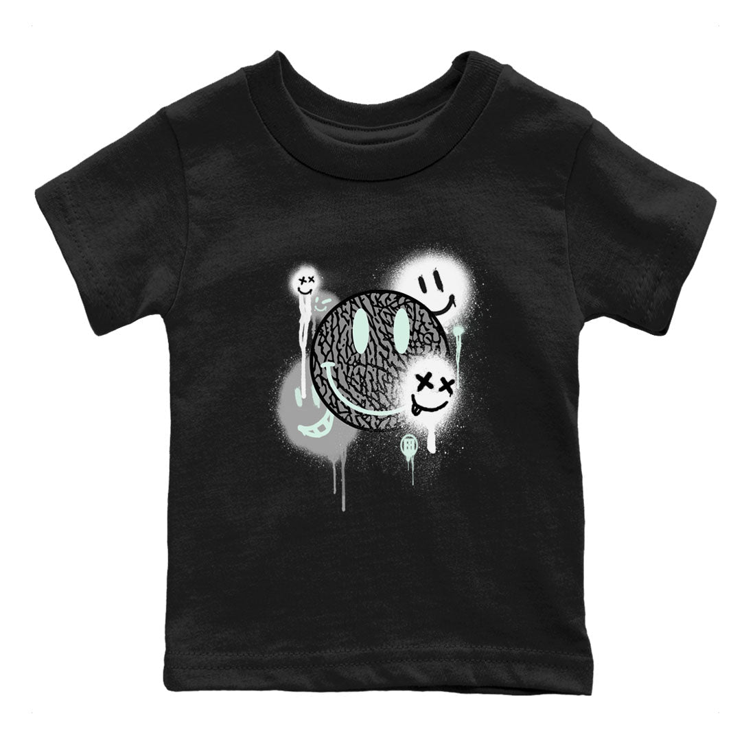 Smile Painting snkmatch Tees Kids - Air Jordan 3 Green Glow