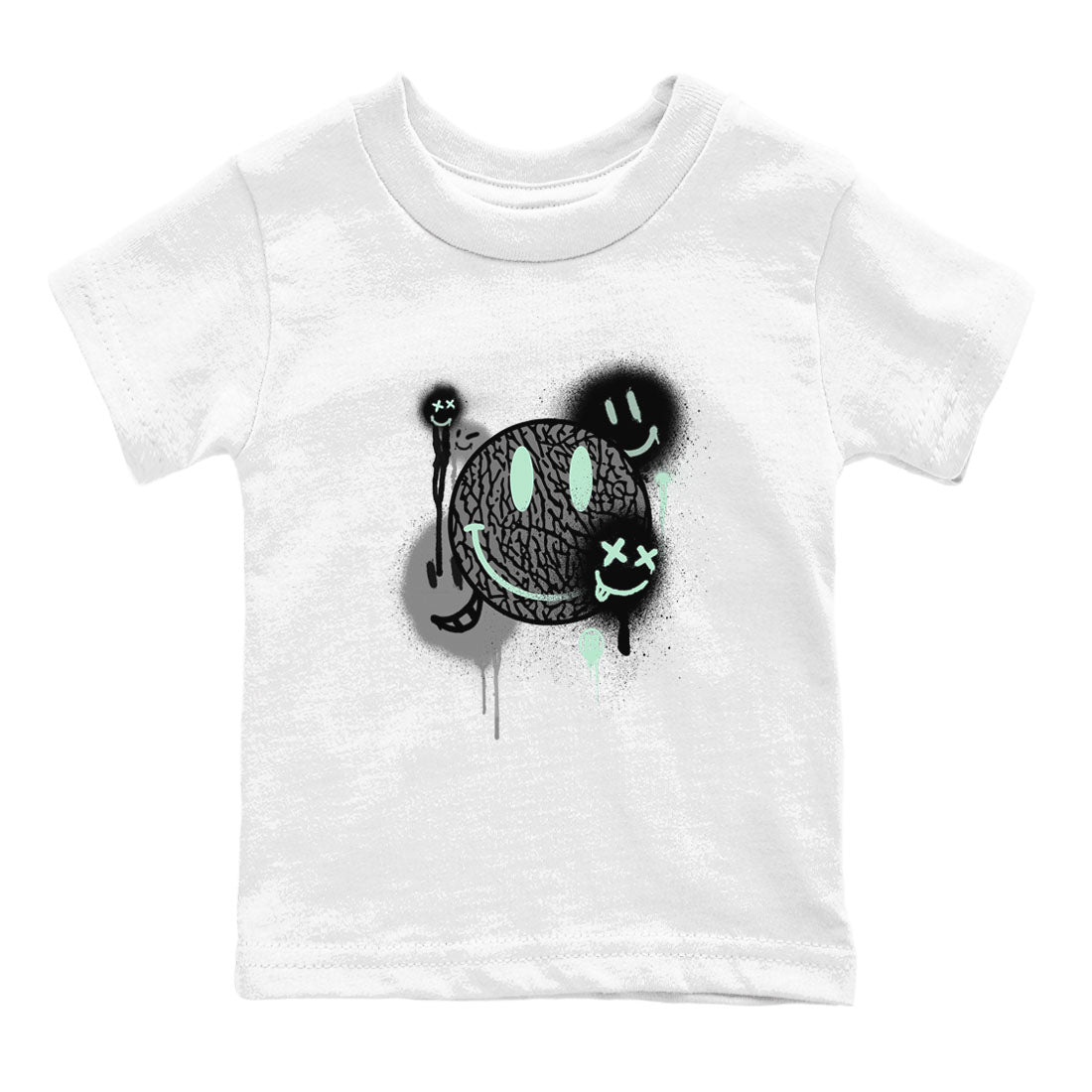 Smile Painting snkmatch Tees Kids - Air Jordan 3 Green Glow