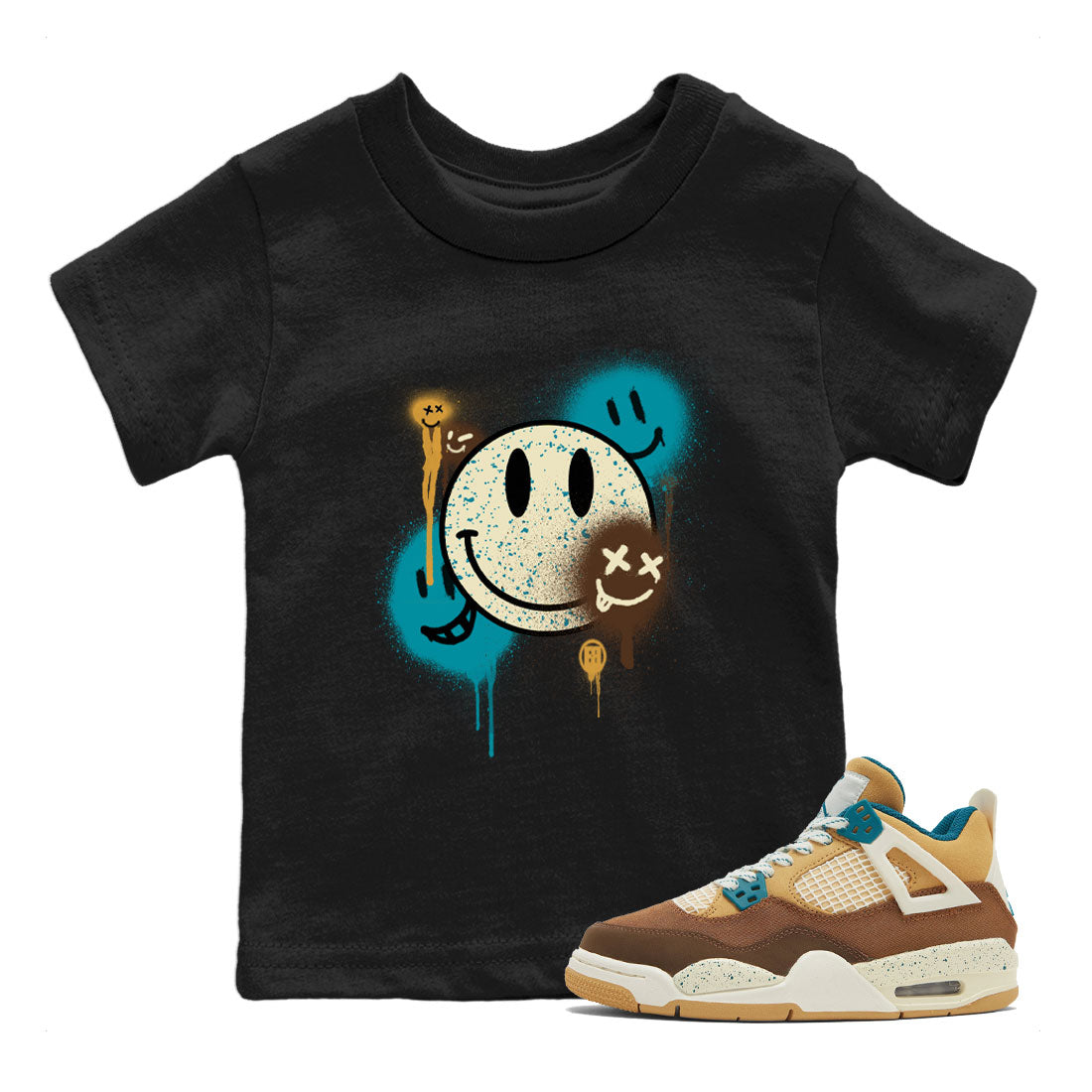 Smile Painting Kids Tops - Air Jordan 4 Cacao Wow