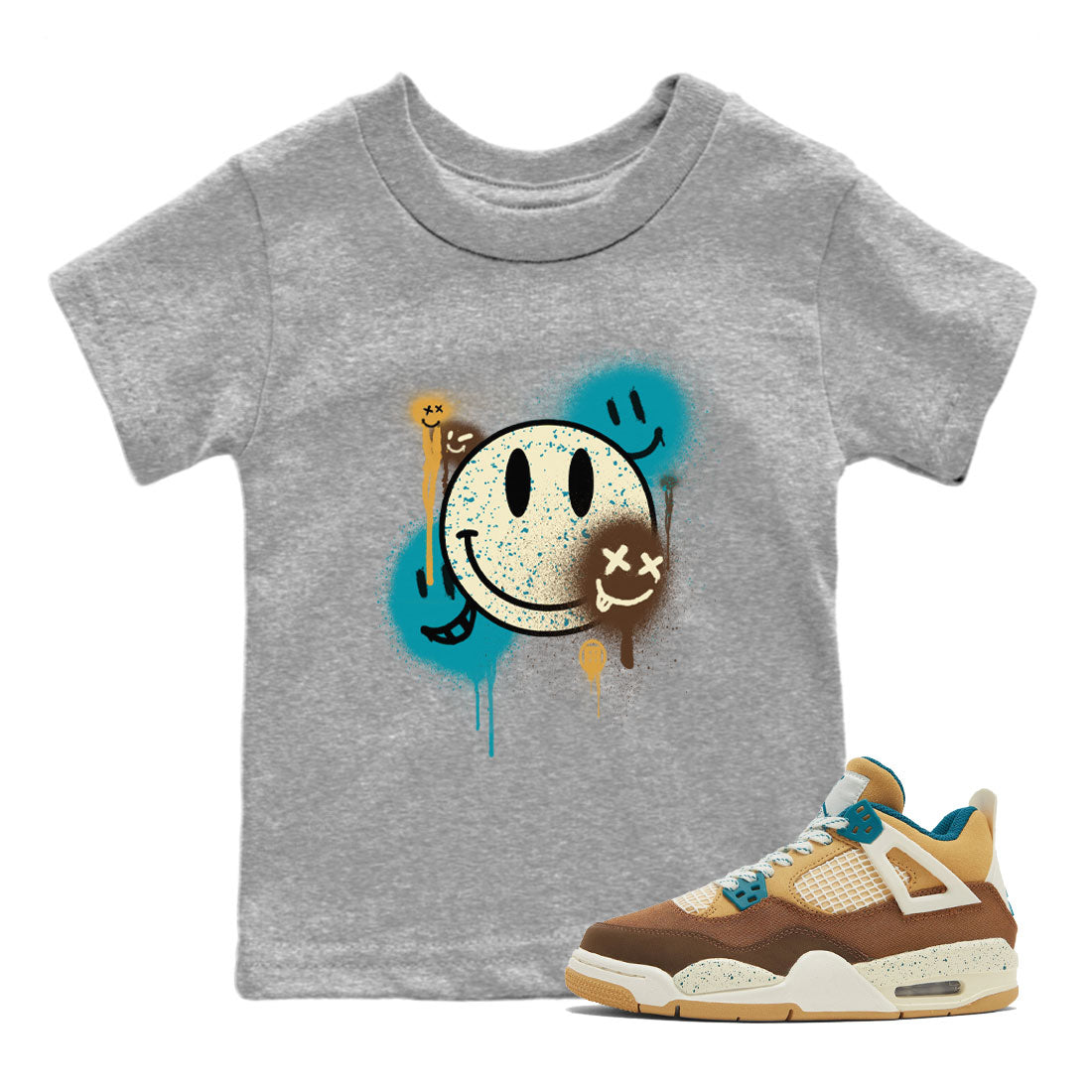 Smile Painting Kids Tops - Air Jordan 4 Cacao Wow