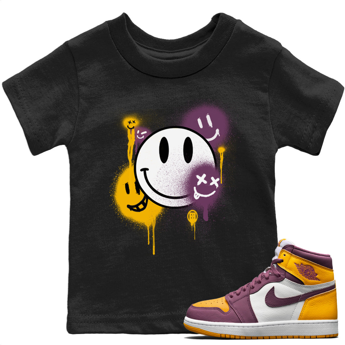 Smile Painting Kids Tops - Air Jordan 1 Brotherhood