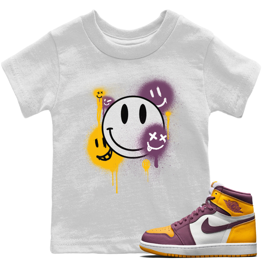 Smile Painting Kids Tops - Air Jordan 1 Brotherhood