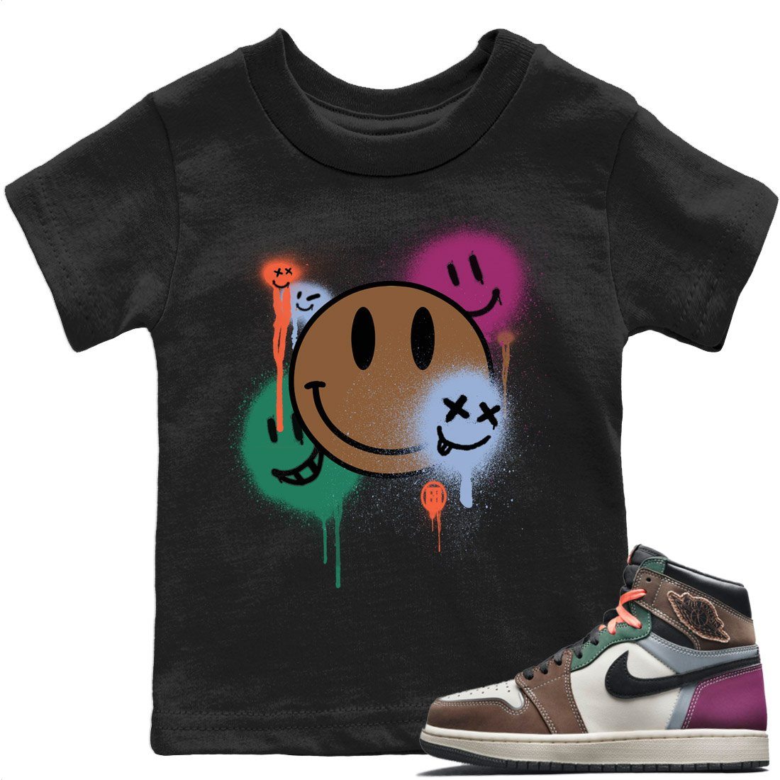 Smile Painting Kids Tops - Air Jordan 1 Hand Crafted