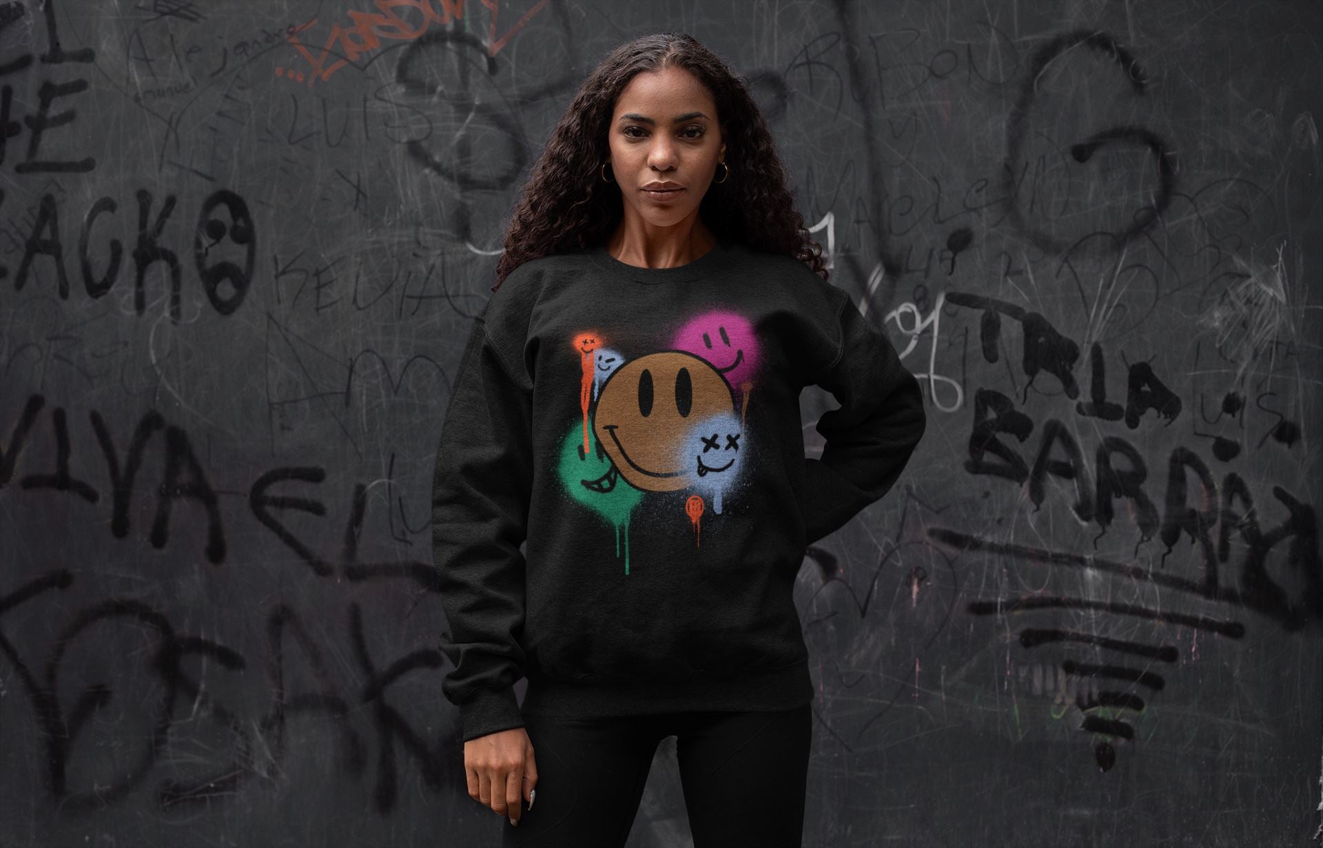 Smile Painting Unisex Tops - Air Jordan 1 Hand Crafted