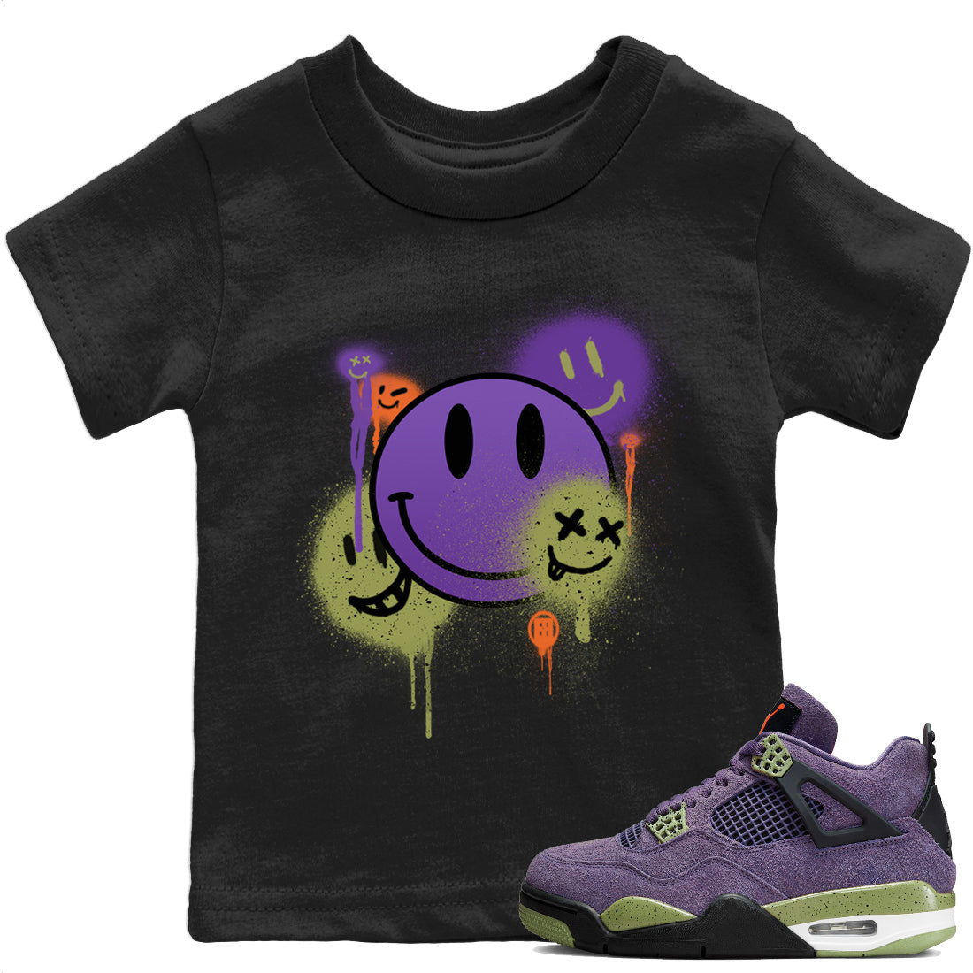Smile Painting Kids Tops - Air Jordan 4 Canyon Purple