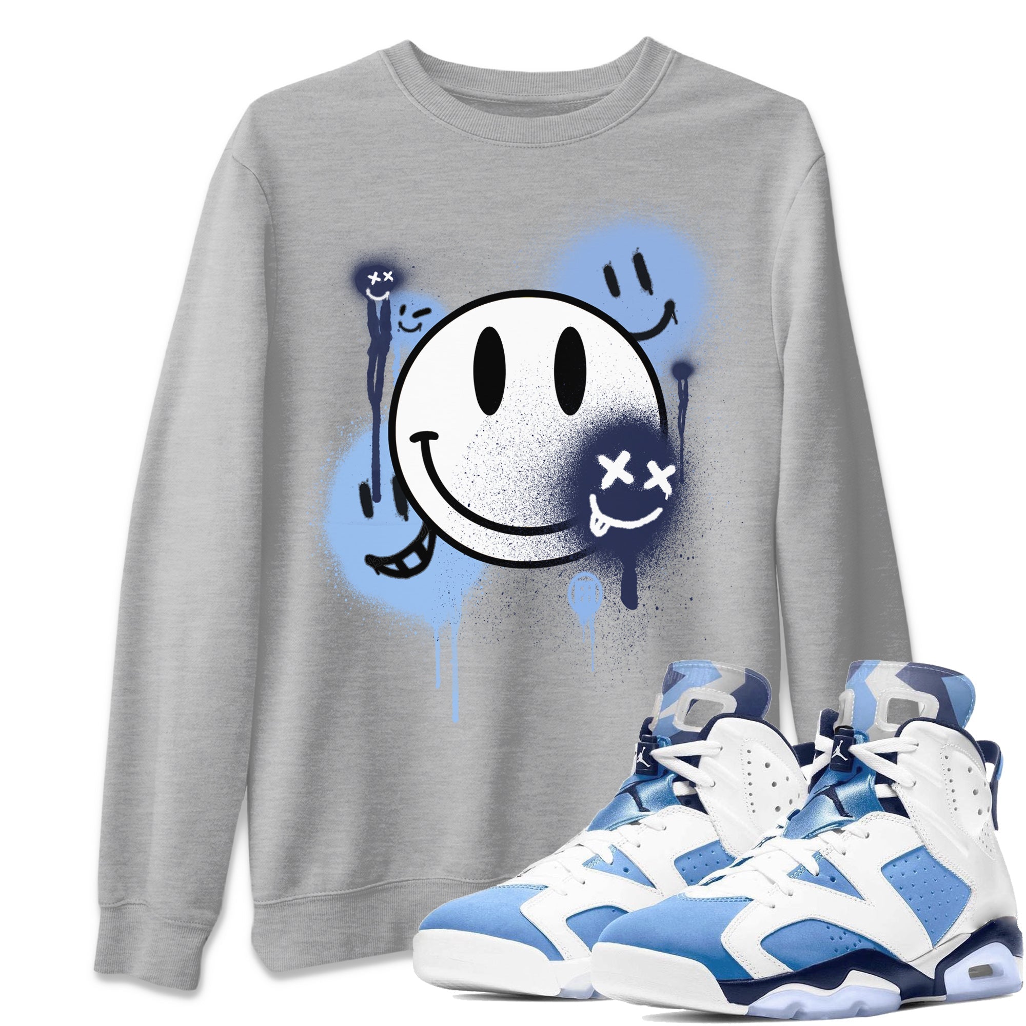 Smile Painting Unisex Tops - Air Jordan 6 UNC
