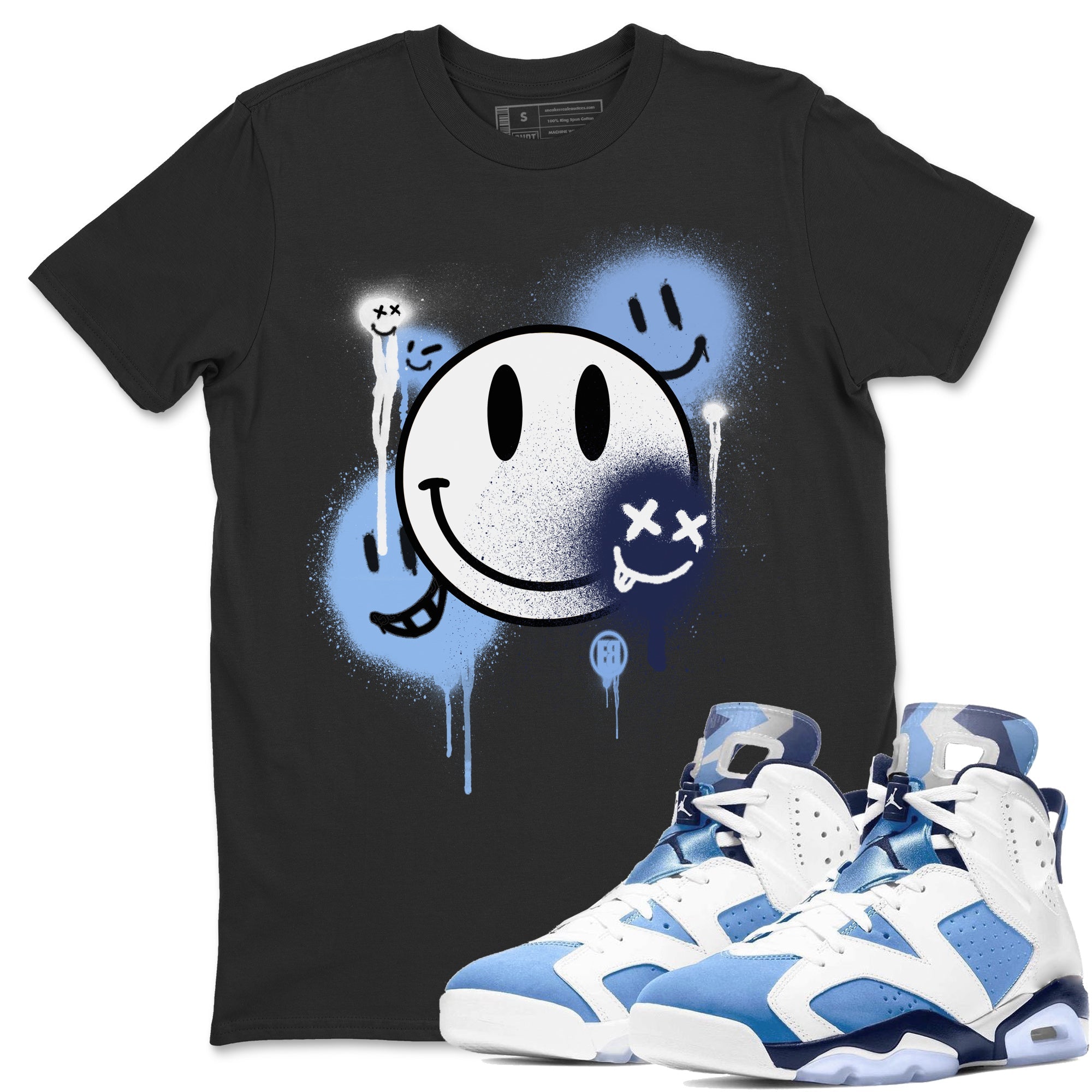 Smile Painting Unisex Tops - Air Jordan 6 UNC
