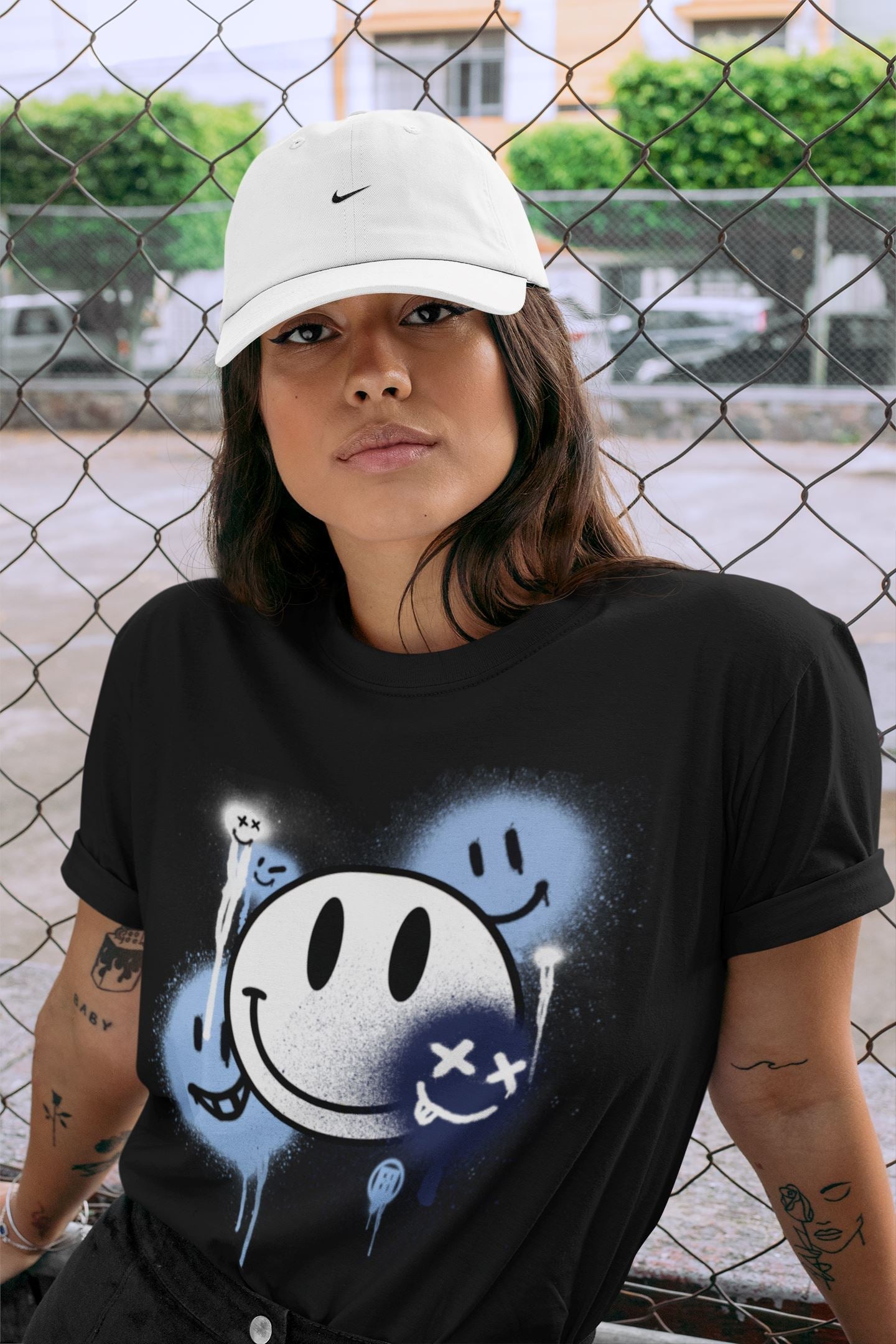 Smile Painting Unisex Tops - Air Jordan 6 UNC