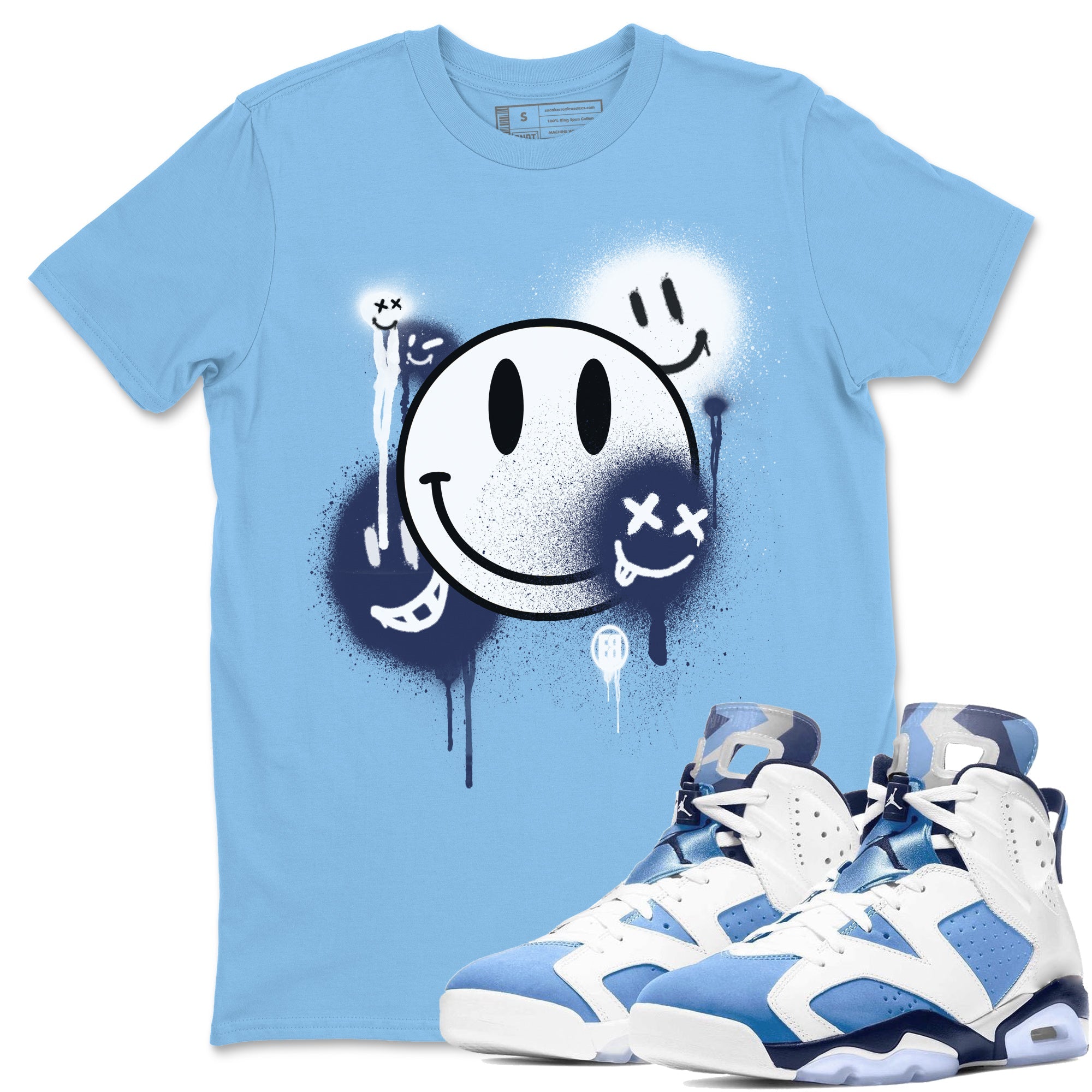 Smile Painting Unisex Tops - Air Jordan 6 UNC